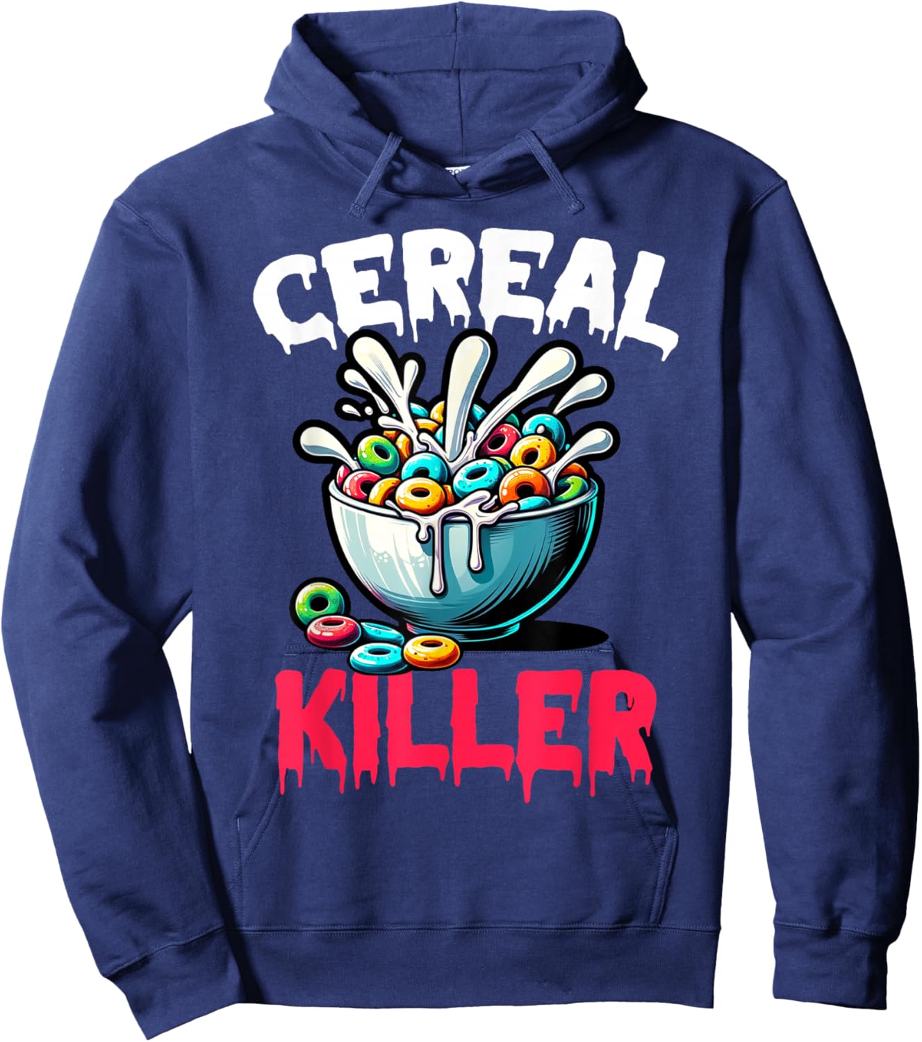 Cereal Killer Funny Adult Humor Print Hoodie - Hoodie | Navy