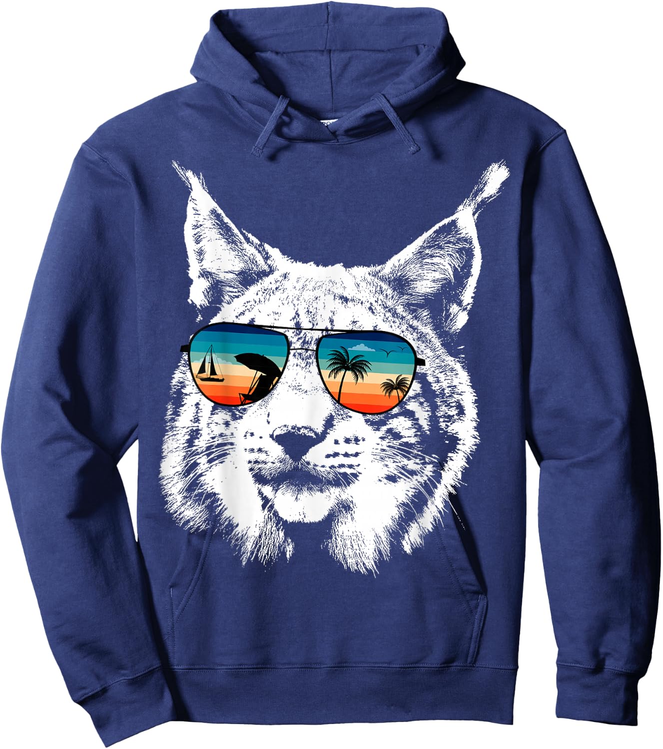 LYNX Shirts With Glasses Sunglasses Retro Style Hoodie - Hoodie | Navy