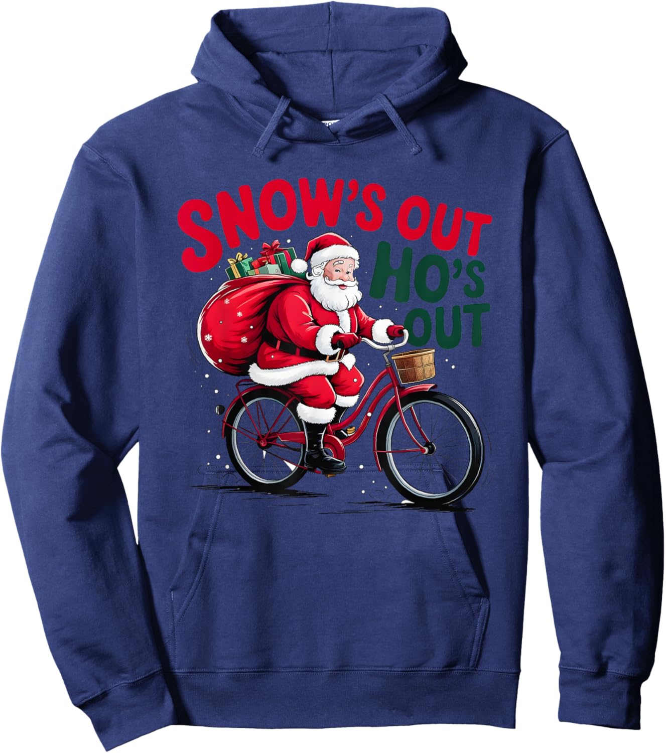 Snows Out Hoes Out Santa Claus Hoodie - Hoodie | Navy