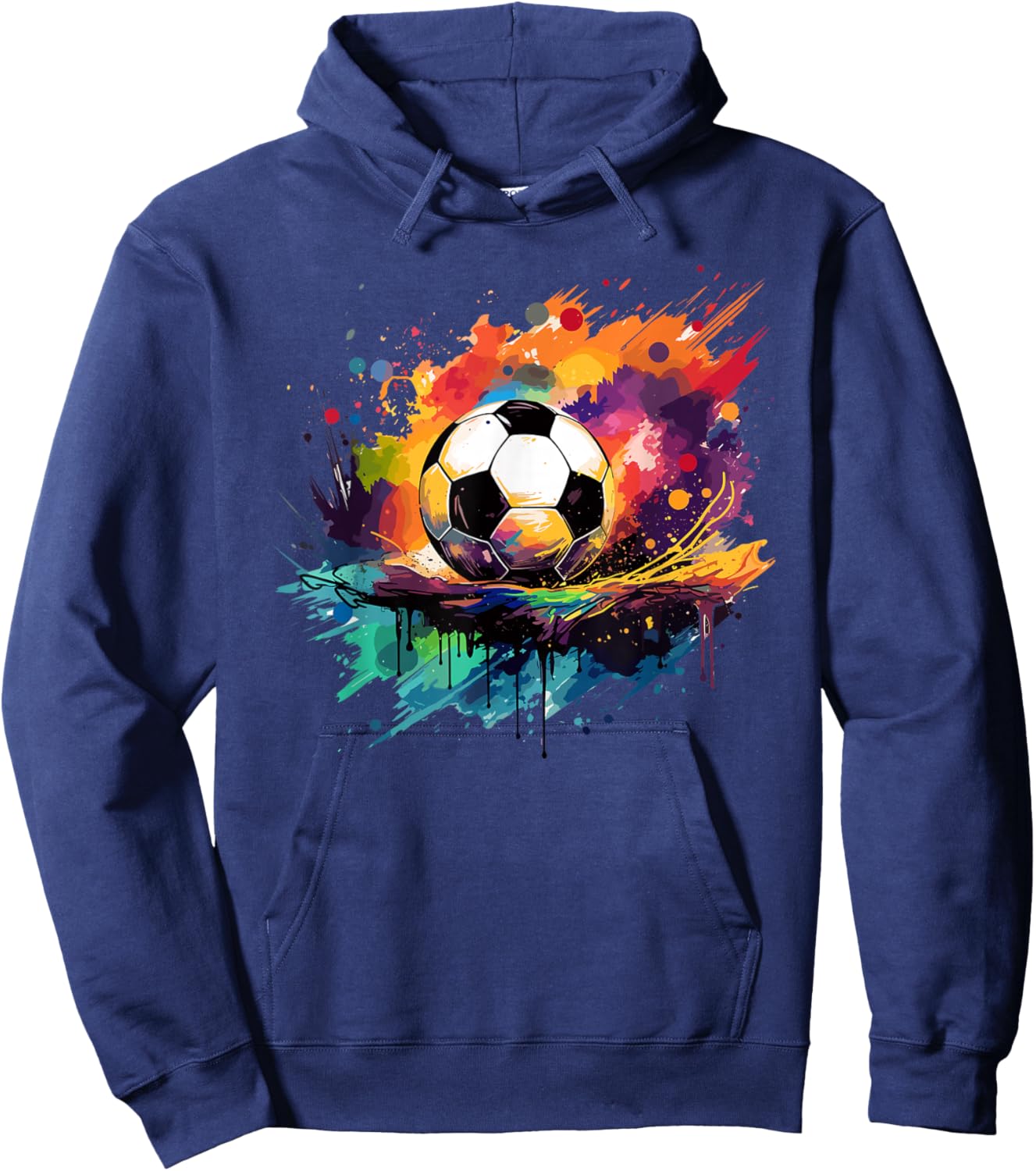 Soccer Color Graffiti Ball Sport Hoodie - Hoodie | Navy