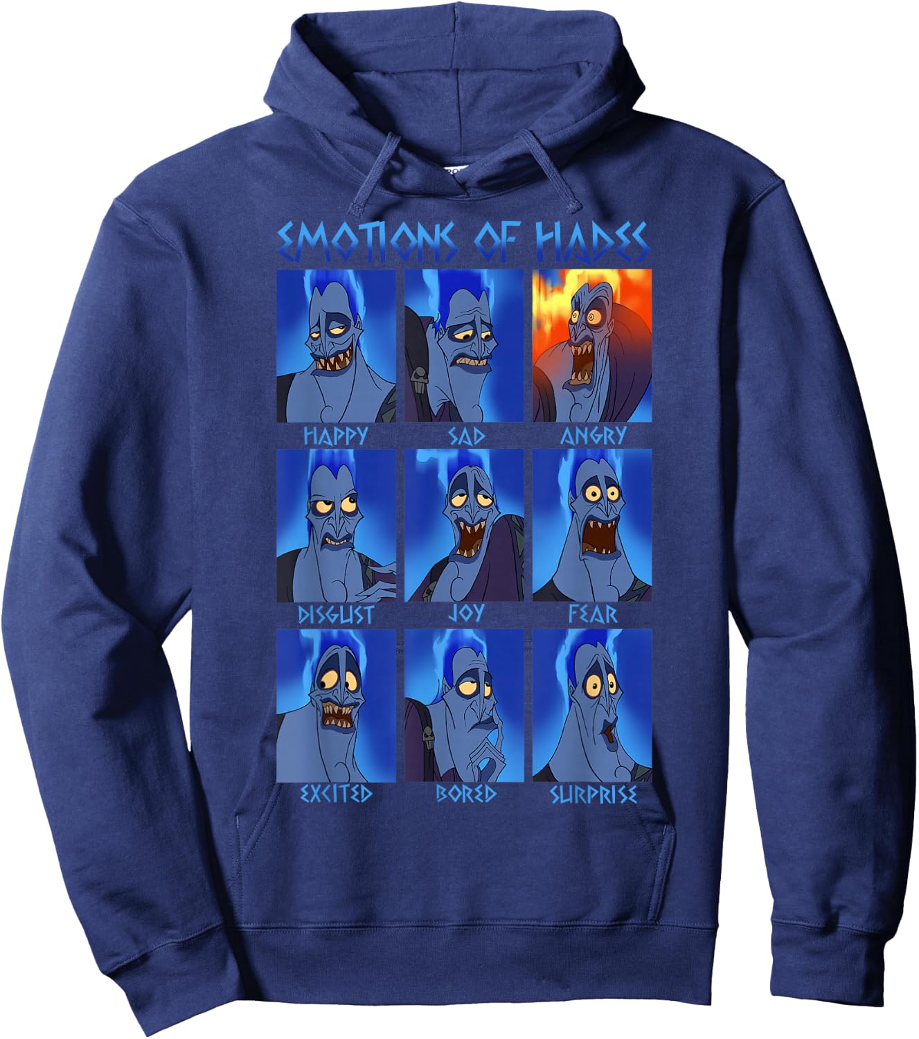 Disney Hercules Hades Emotions Graphic Small Hoodie - Hoodie | Navy