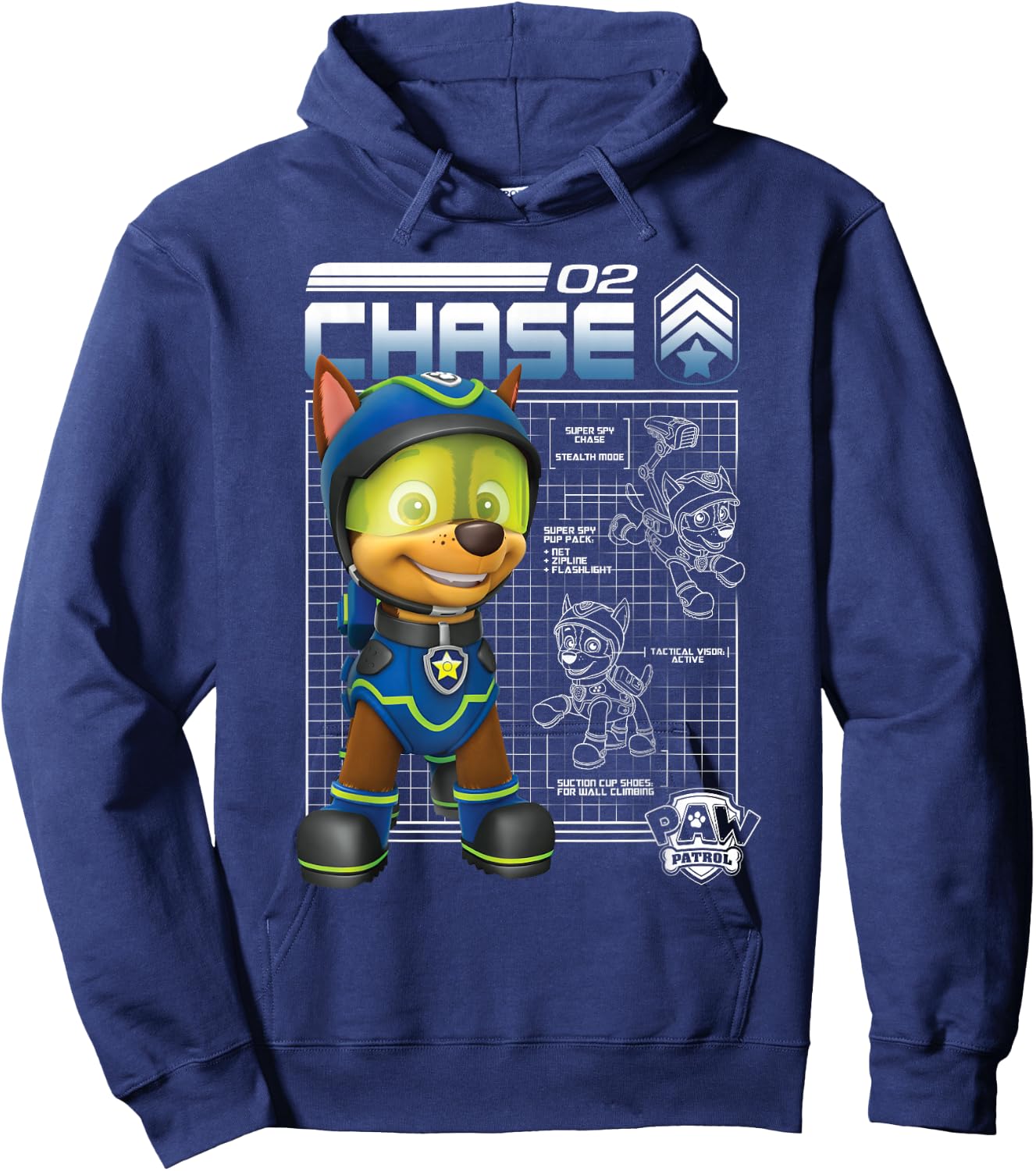 Paw Patrol Police Pup Chase Blueprint Hoodie - Hoodie | Navy