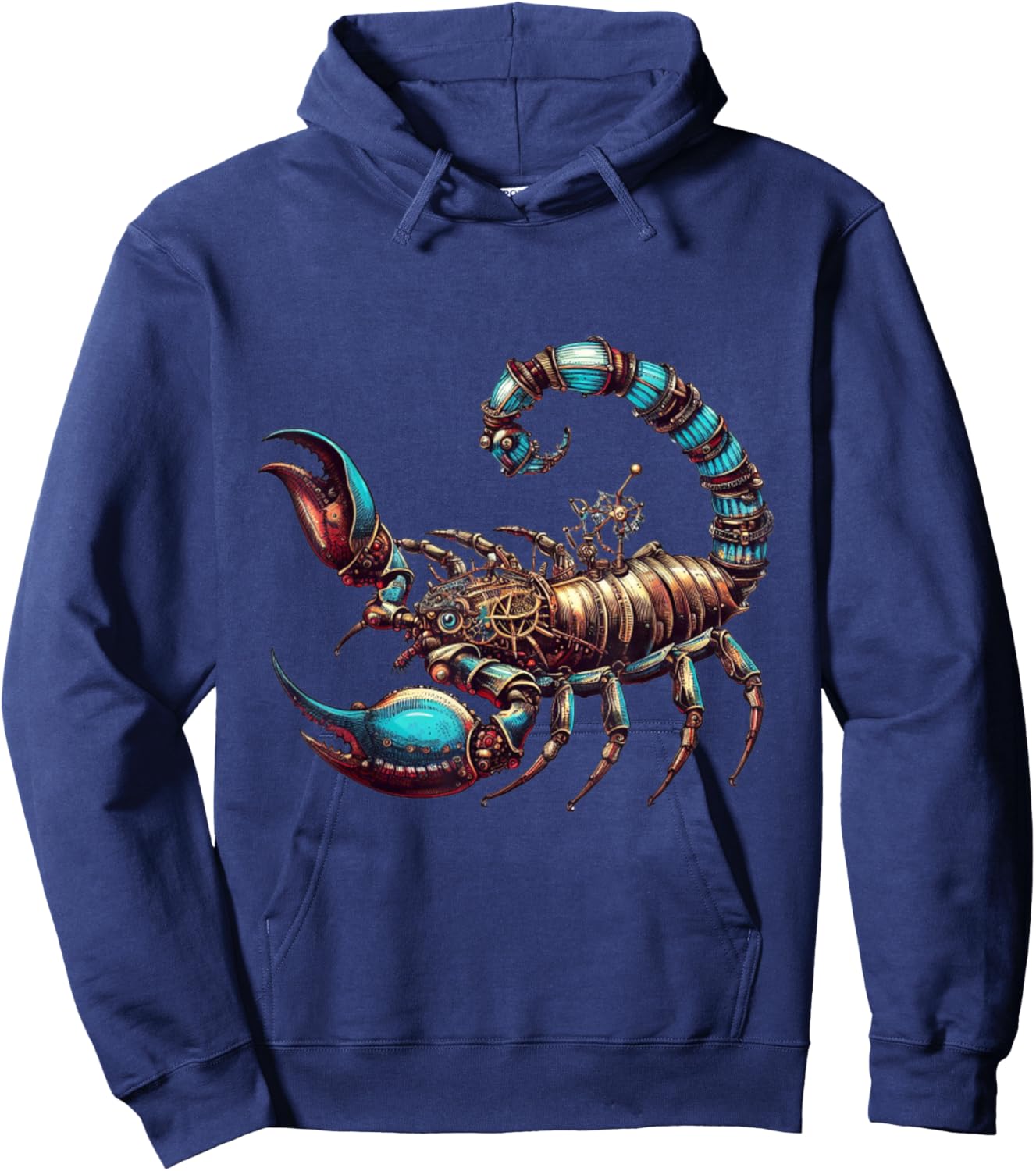 Fierce Steampunk Scorpion Hoodie - Hoodie | Navy