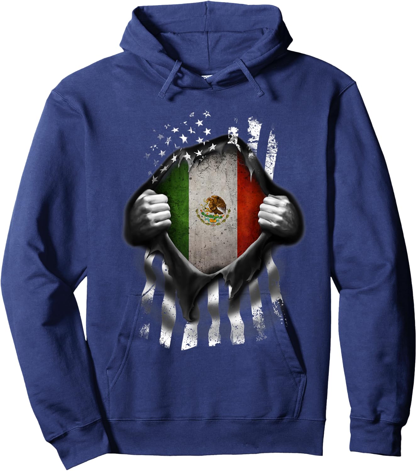 Mexico USA Flag Mexican American Kids Men Hoodie - Hoodie | Navy