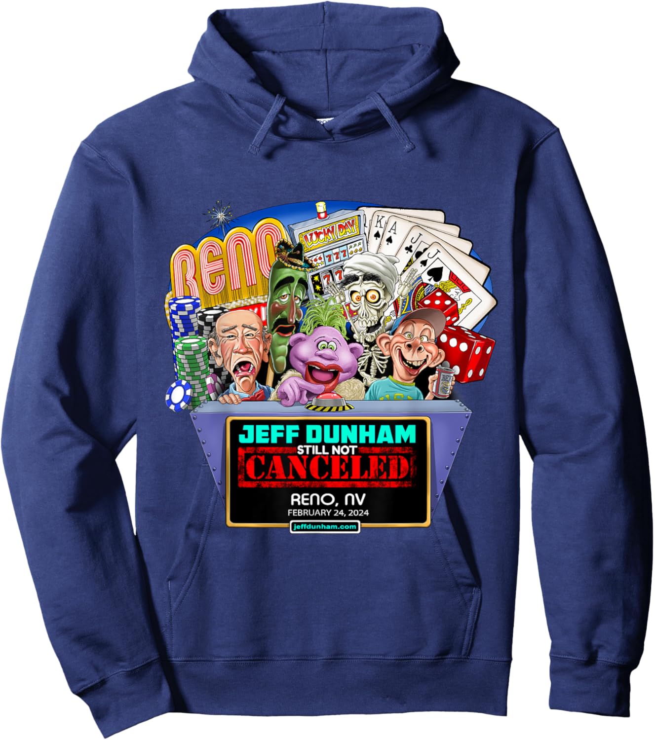 Jeff Dunham Reno, NV (2024) Hoodie - Hoodie | Navy