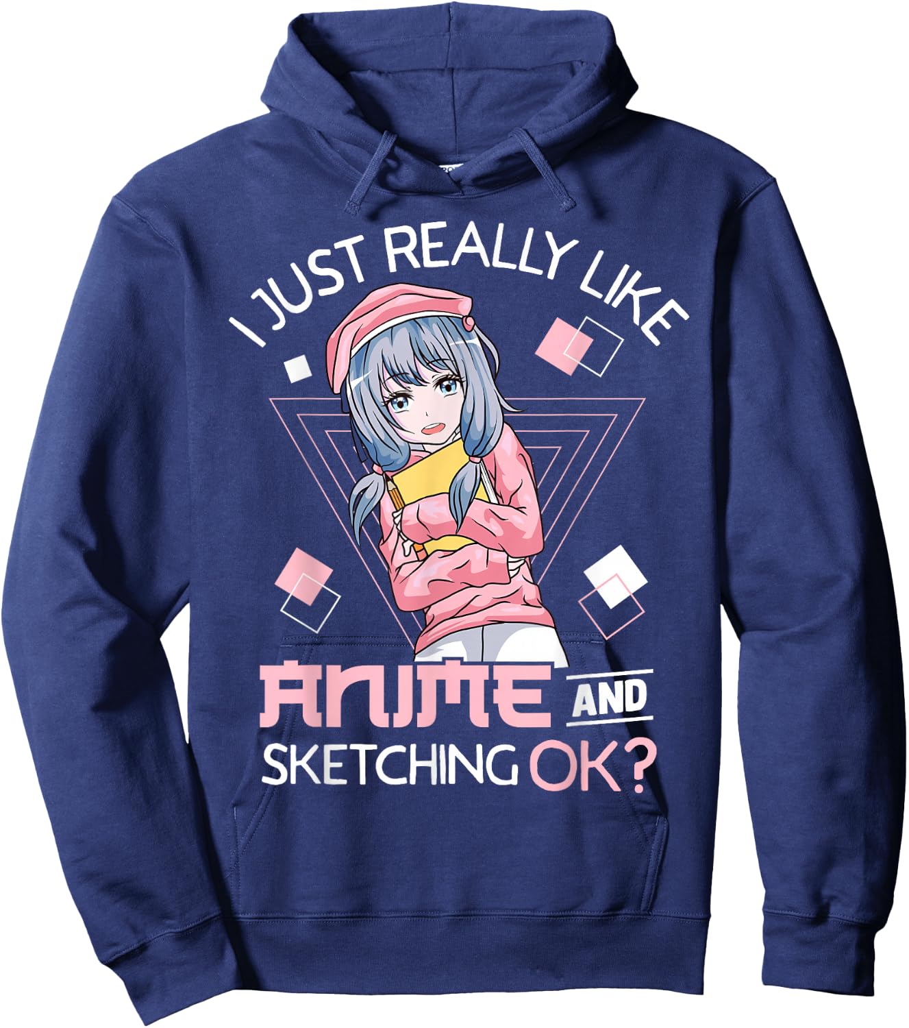 I Just Really Like Anime and Sketching Ok? Hoodie - Hoodie | Navy