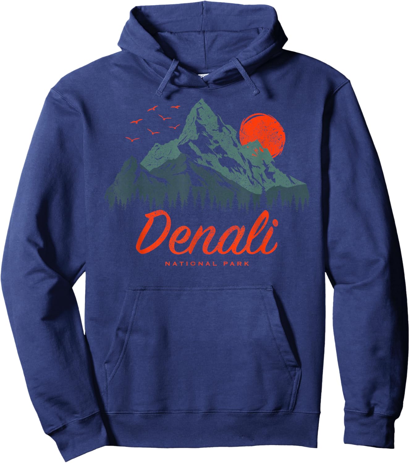 Retro Denali National Park US Vintage Denali Hoodie - Hoodie | Navy