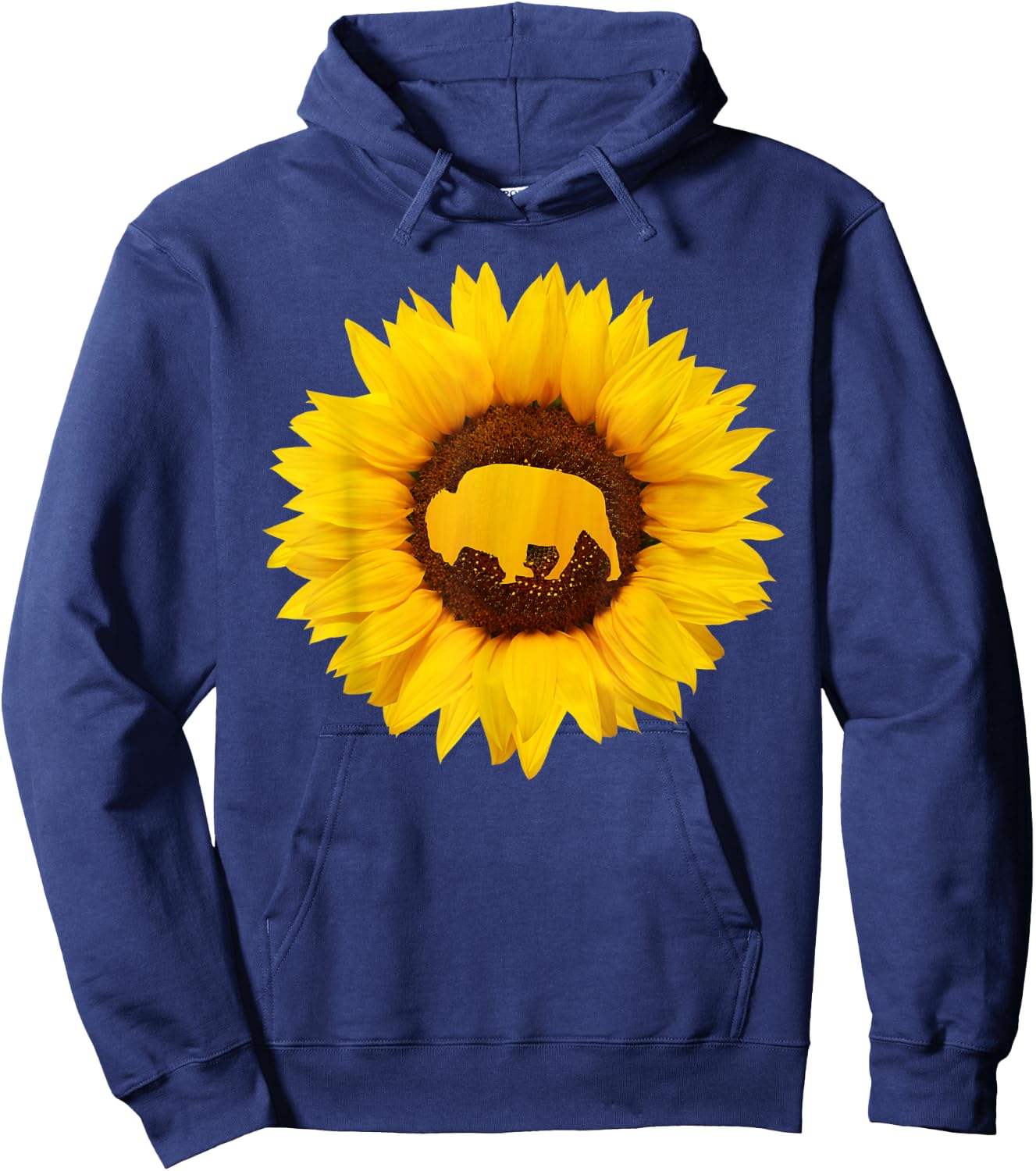 Buffalo Gift Men Tamaraw Bison Sunflower Lover Hoodie - Hoodie | Navy