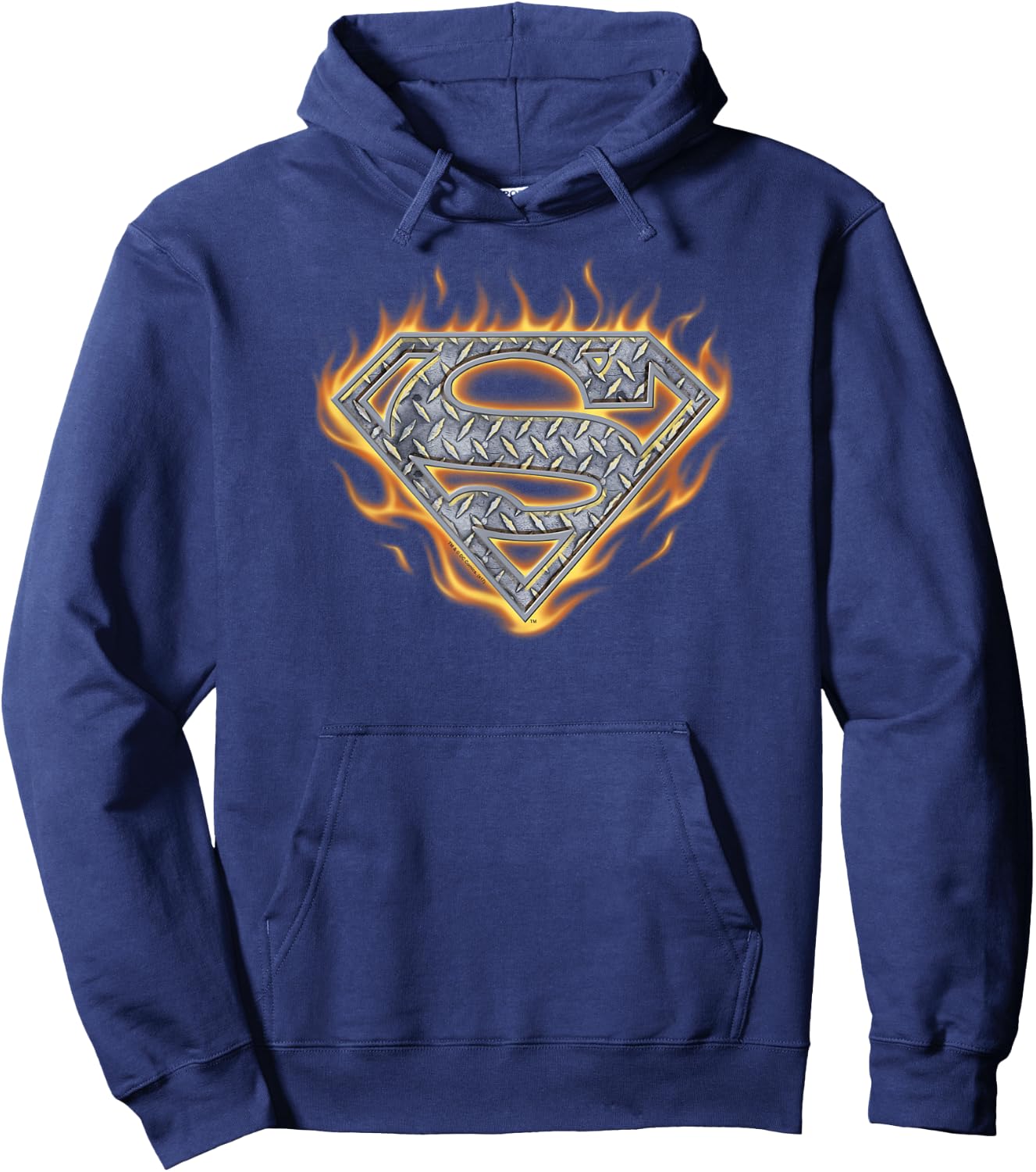 Superman Steel Fire Shield Hoodie - Hoodie | Navy