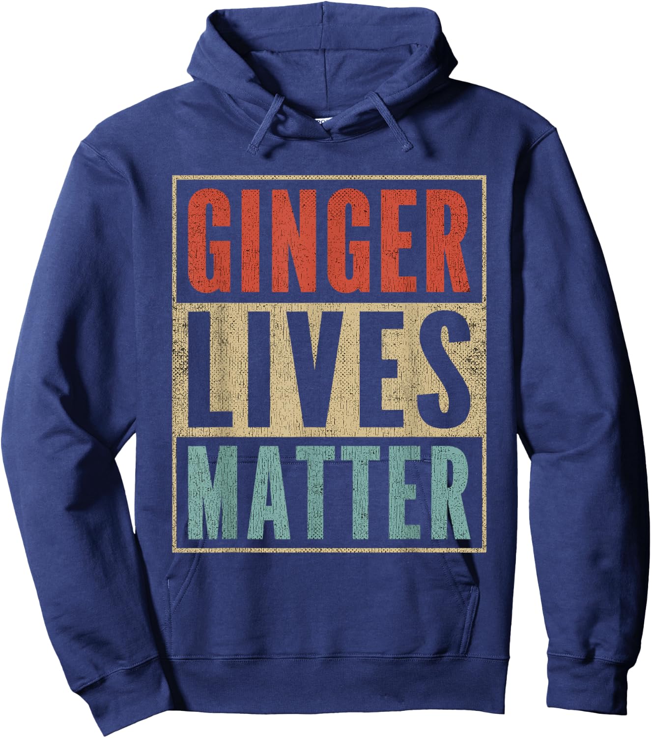 Funny Ginger Lives Matter Retro Colors Redhead Hoodie - Hoodie | Navy