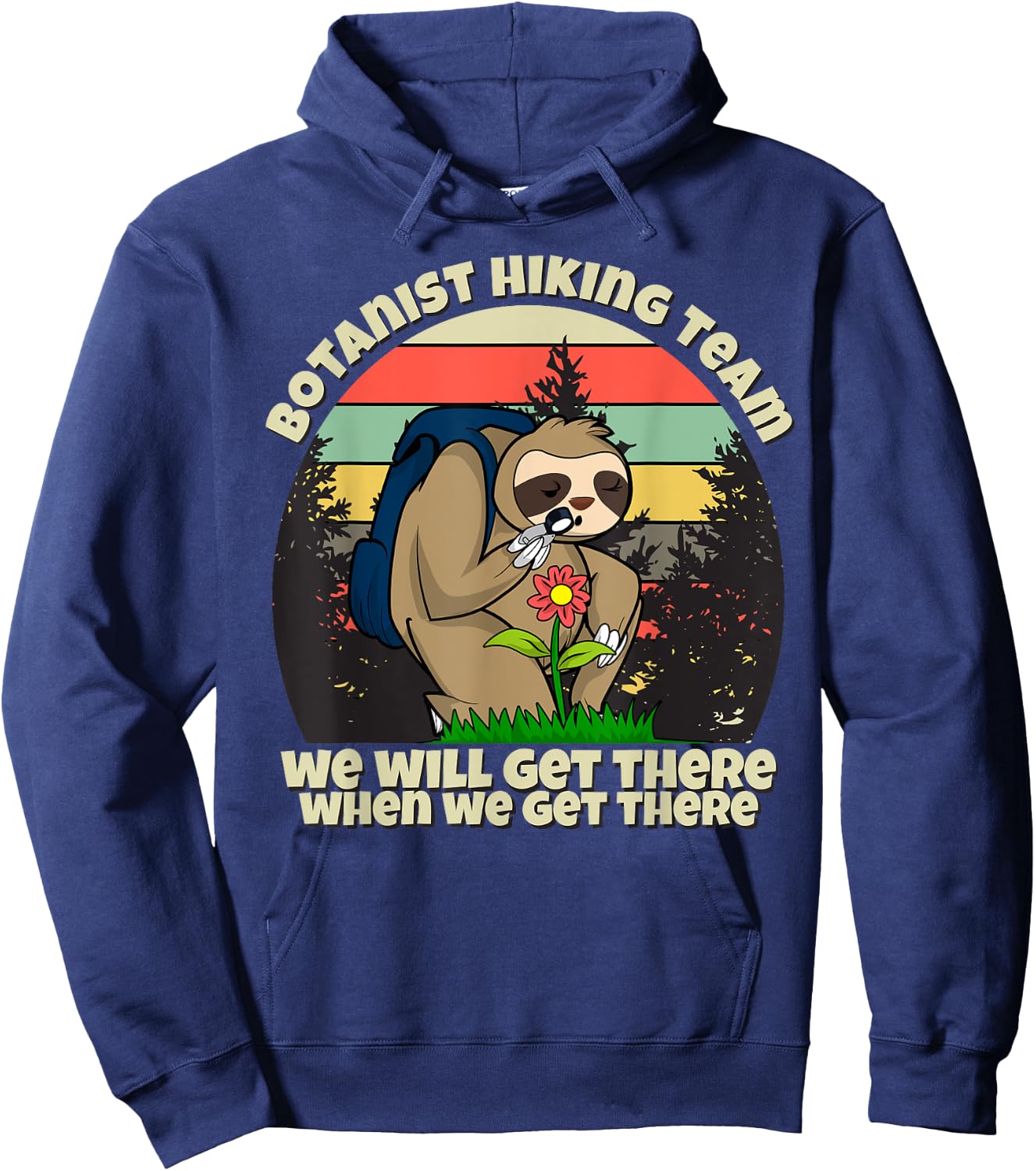 Botanist Hiking Team, Botany Sloth Hoodie - Hoodie | Navy