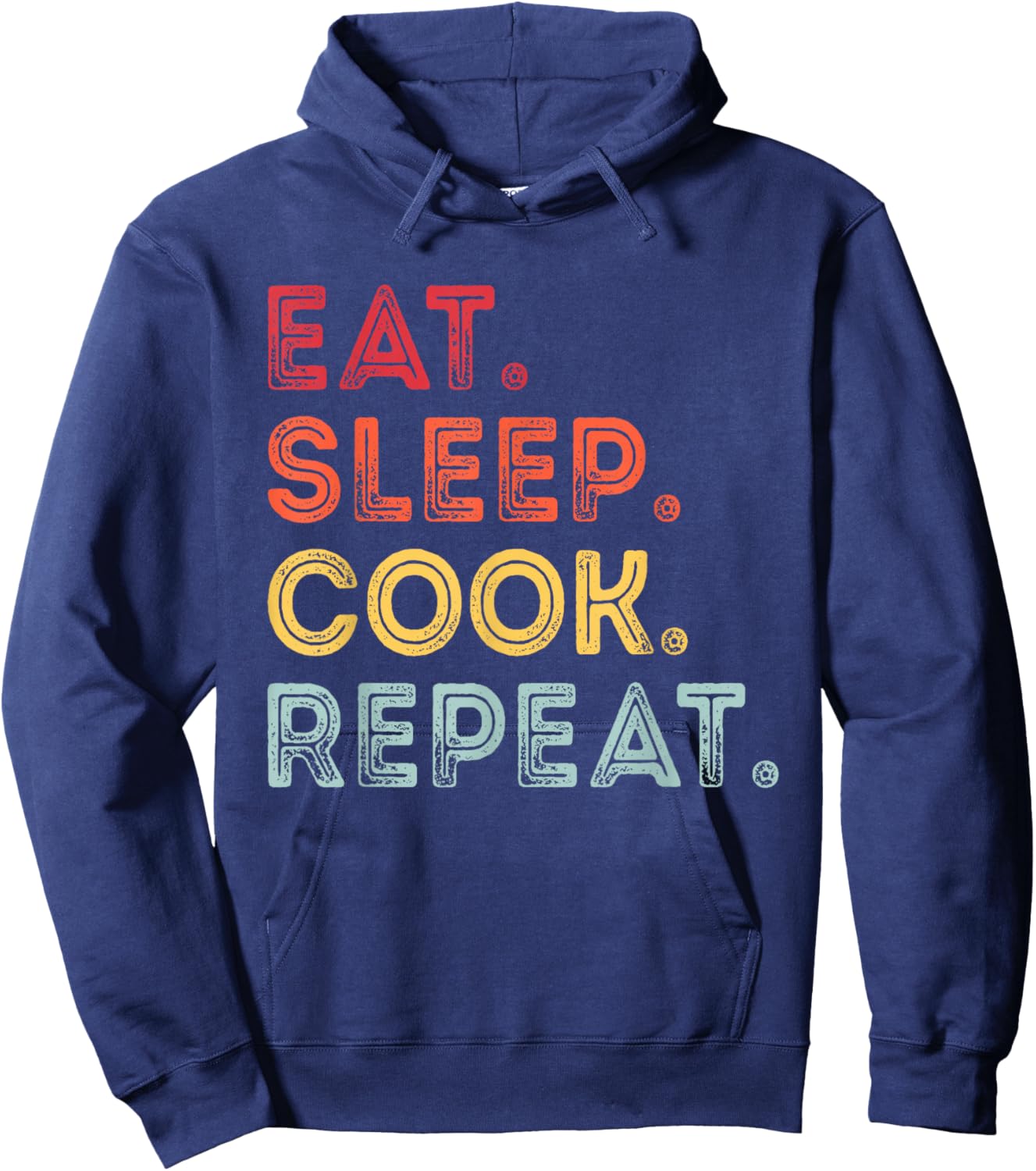 Vintage Eat Sleep Cook Repeat Cooking Chef Men Hoodie - Hoodie | Navy