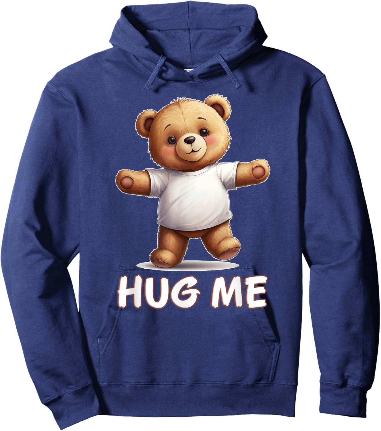 Cute Teddy Bear Hug Me Hoodie - Hoodie | Navy