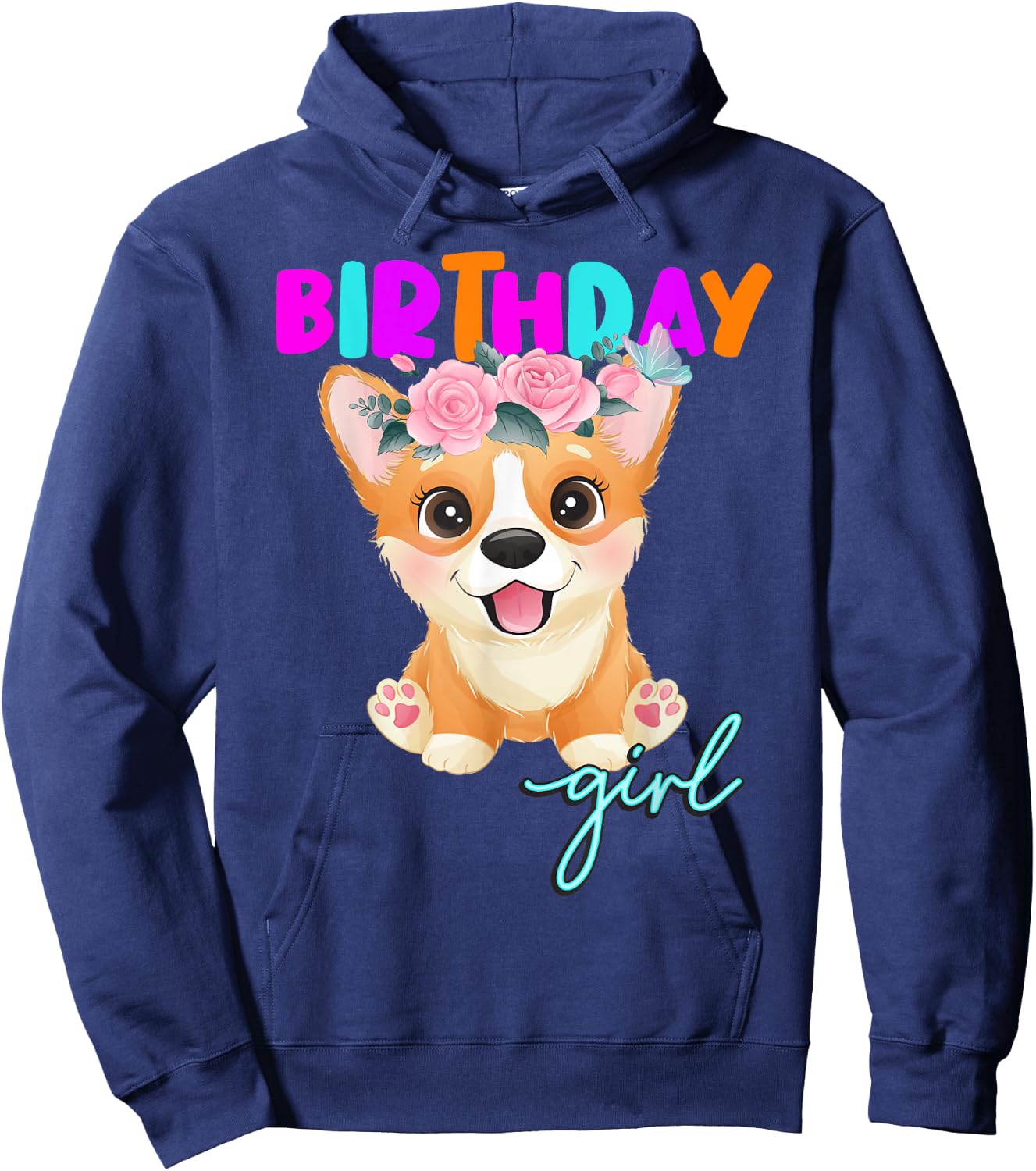 Corgi Birthday Girl Corgi Dog Lovers Hoodie - Hoodie | Navy