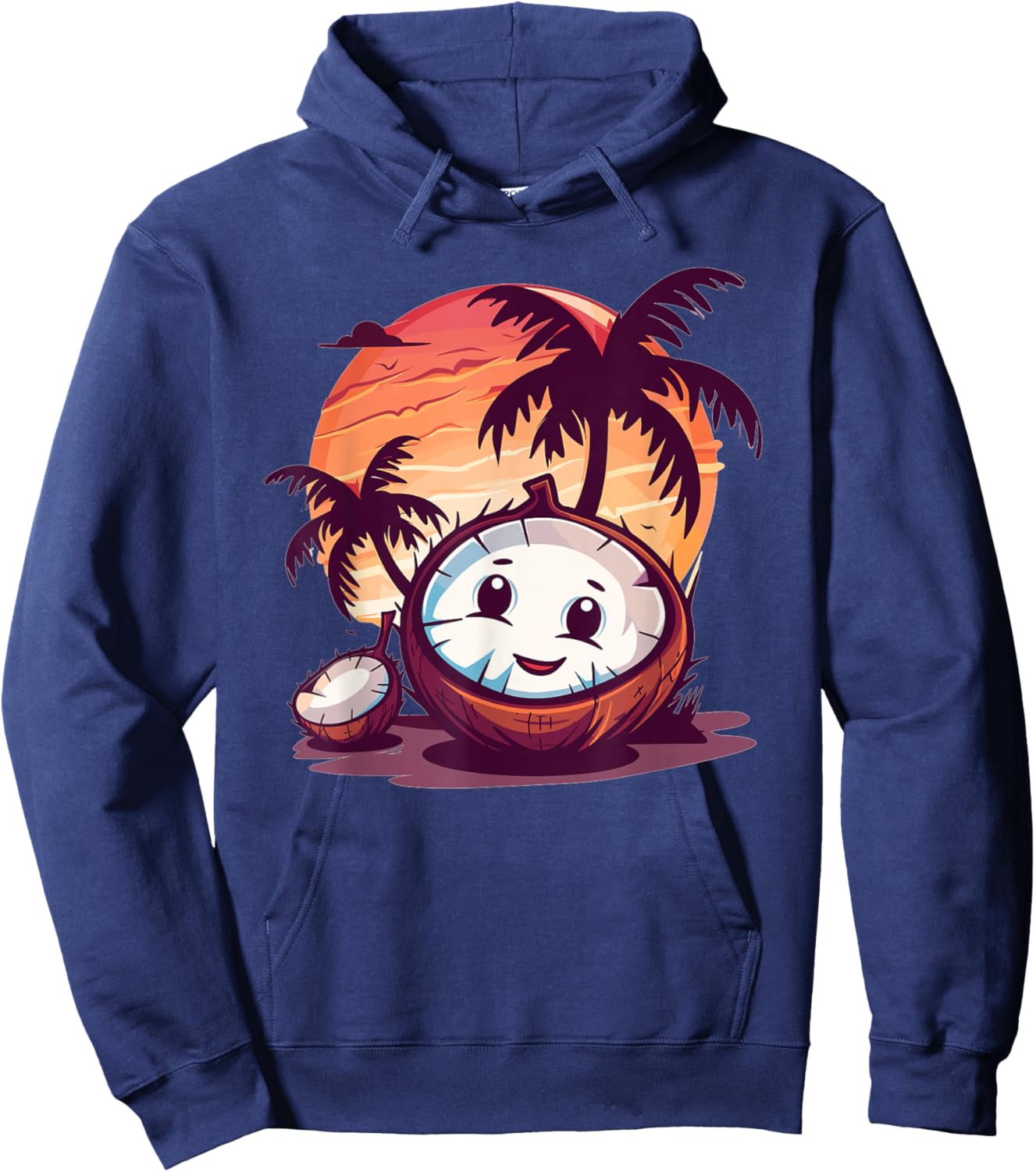 Cartoon Coconut I Kids Coconut Hoodie - Hoodie | Navy
