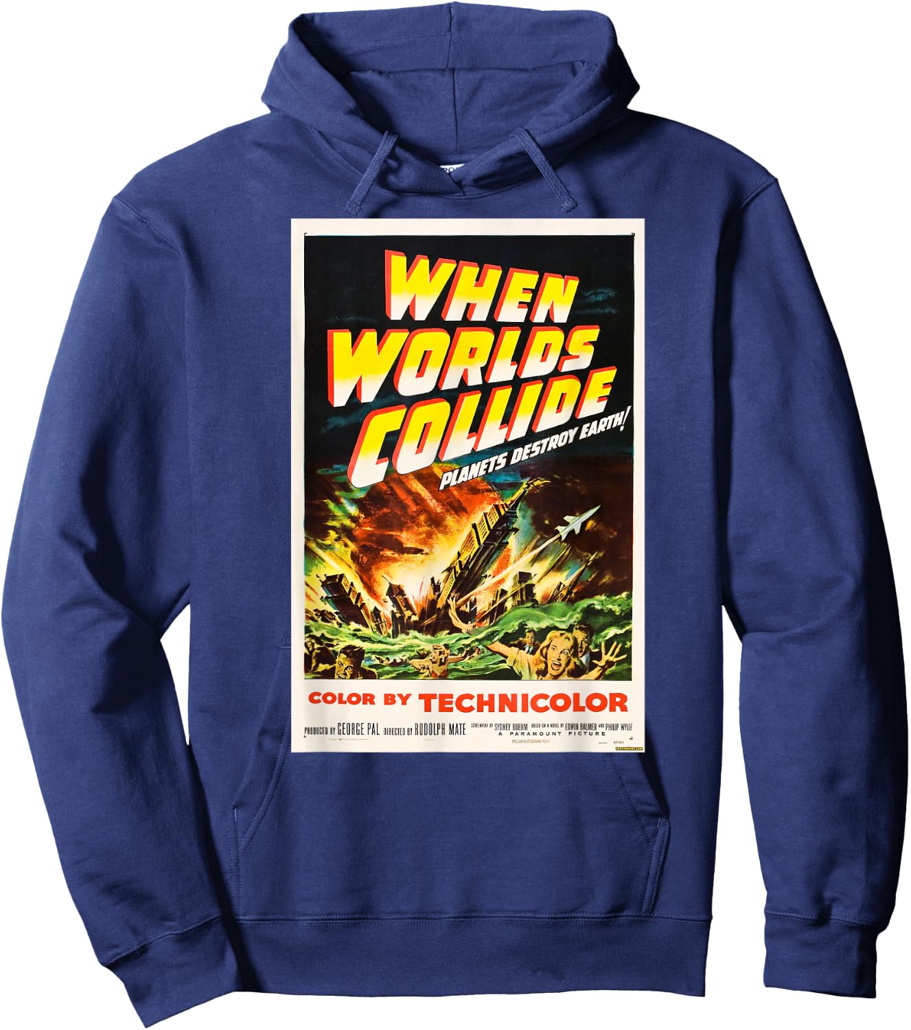 When Worlds Collide - Vintage Movie Poster Hoodie - Hoodie | Navy