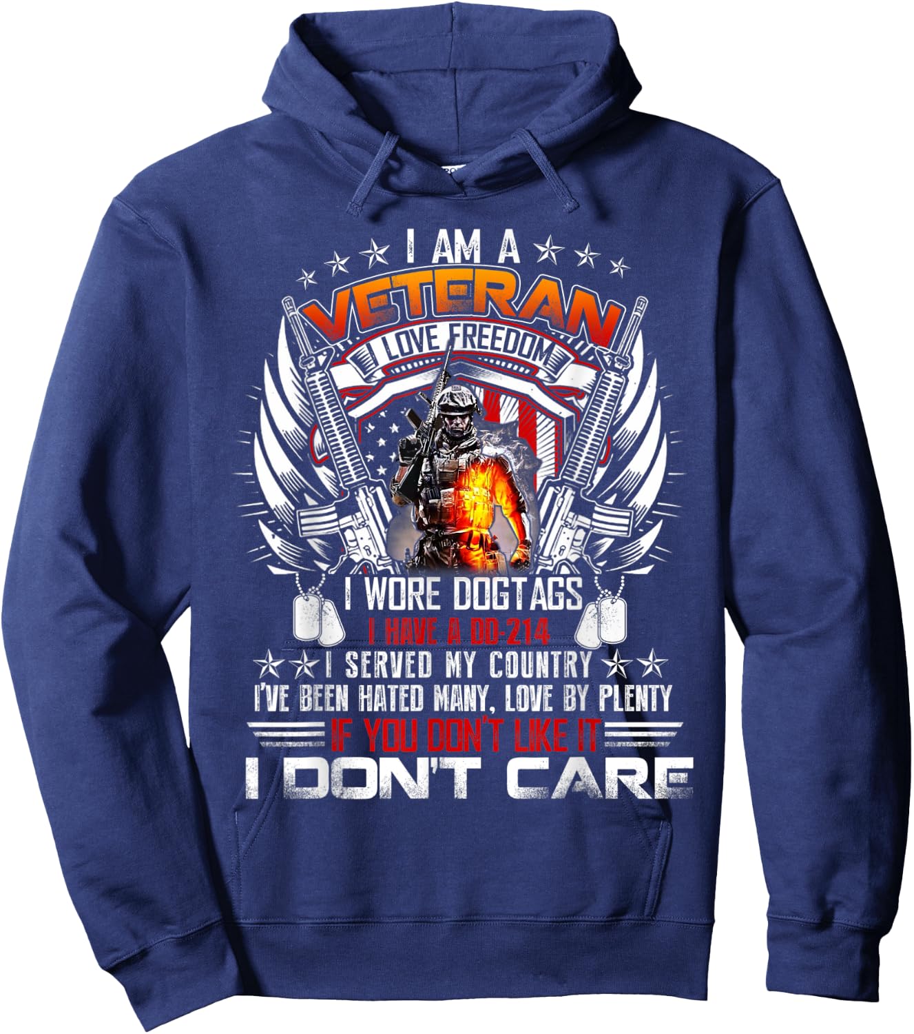 I Am A Veteran I Love Freedom My Country Hoodie - Hoodie | Navy