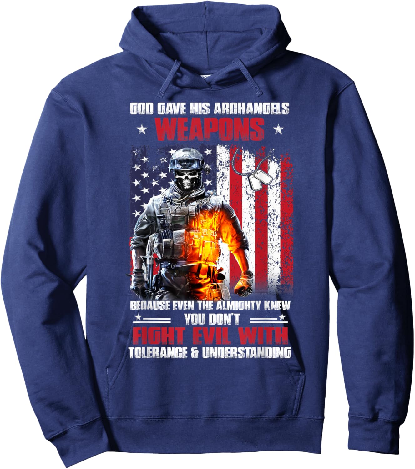 Veteran God Gave His Archangels Weapons Hoodie - Hoodie | Navy