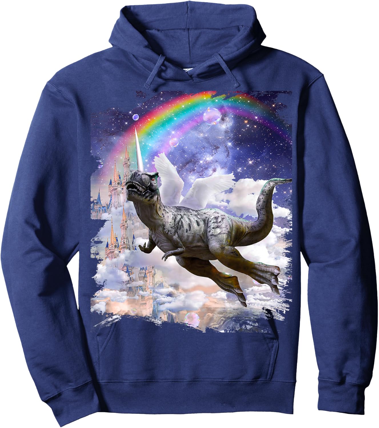 Rainbow Dinosaur Unicorn Dinocorn Hoodie - Hoodie | Navy