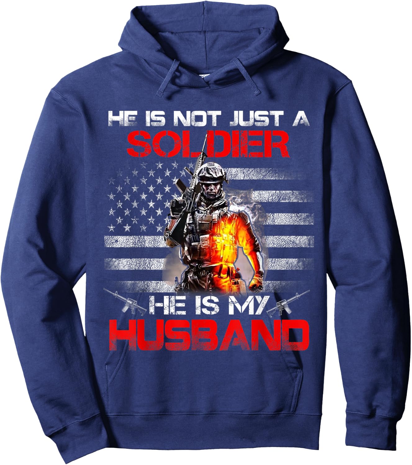 My Husband Is A Soldier Proud Army Wife Hoodie - Hoodie | Navy