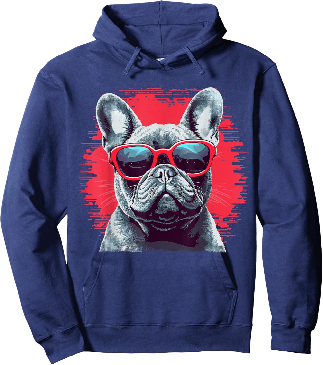 French Bulldog With Sunglasses Hoodie - Hoodie | Navy