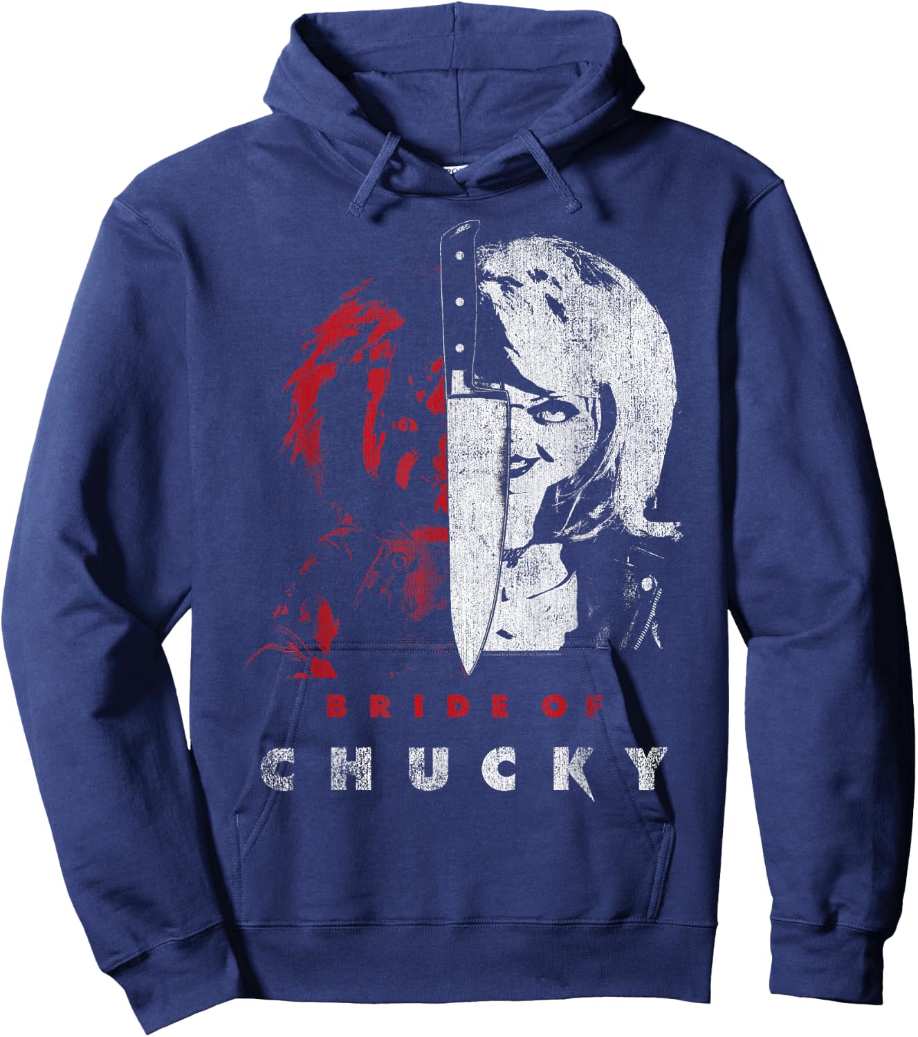 Child's Play Bride of Chucky Split Portrait Hoodie - Hoodie | Navy