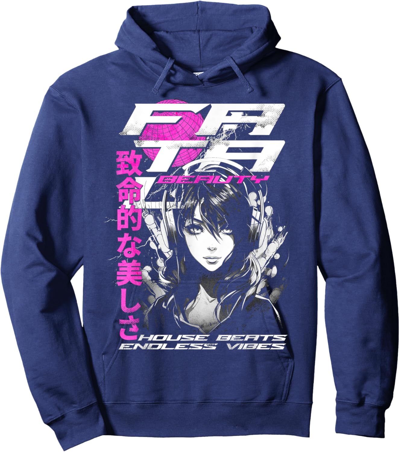 House Music Manga Anime Hoodie - Hoodie | Navy