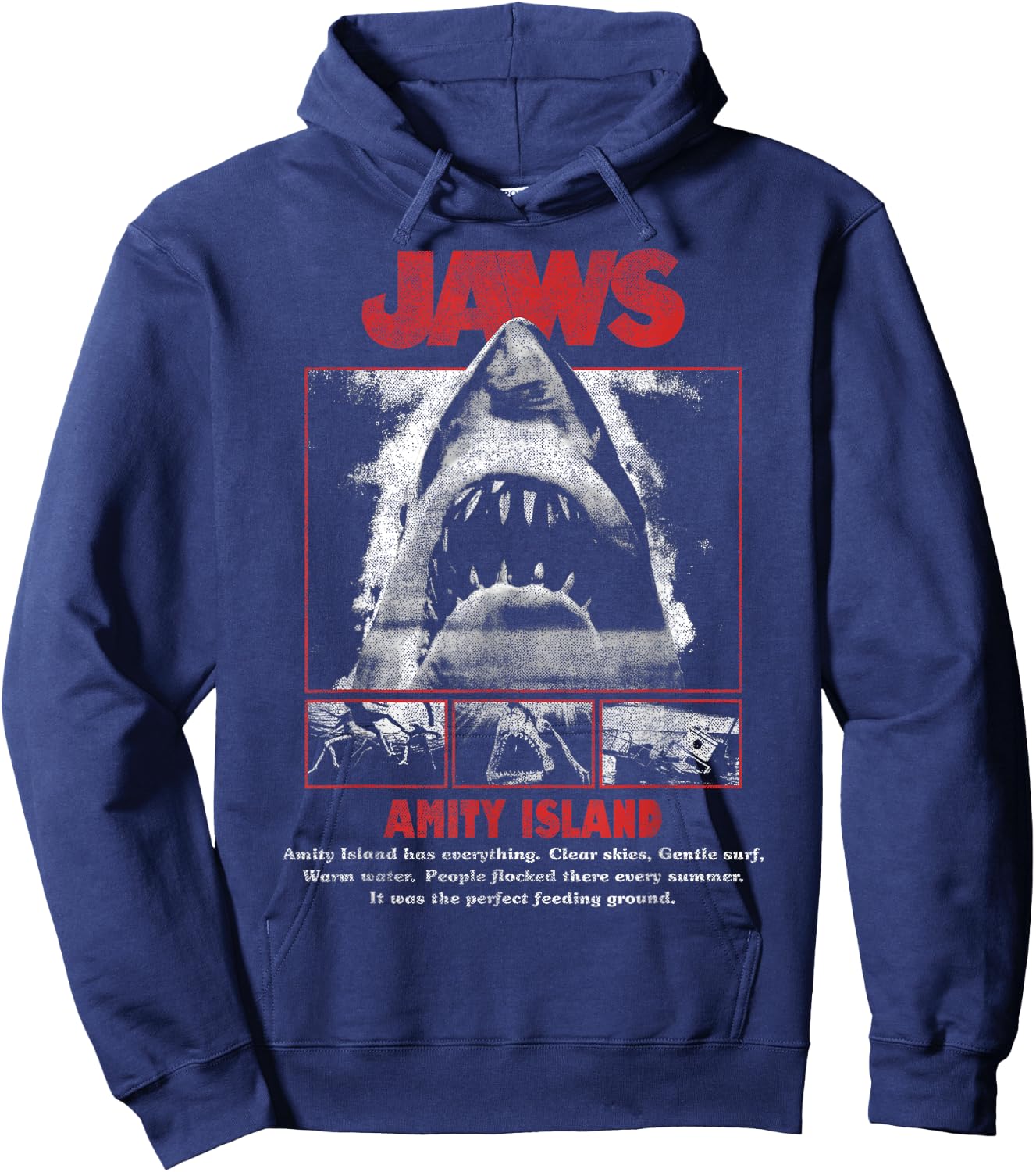 Jaws Movie Pop Poster Hoodie - Hoodie | Navy