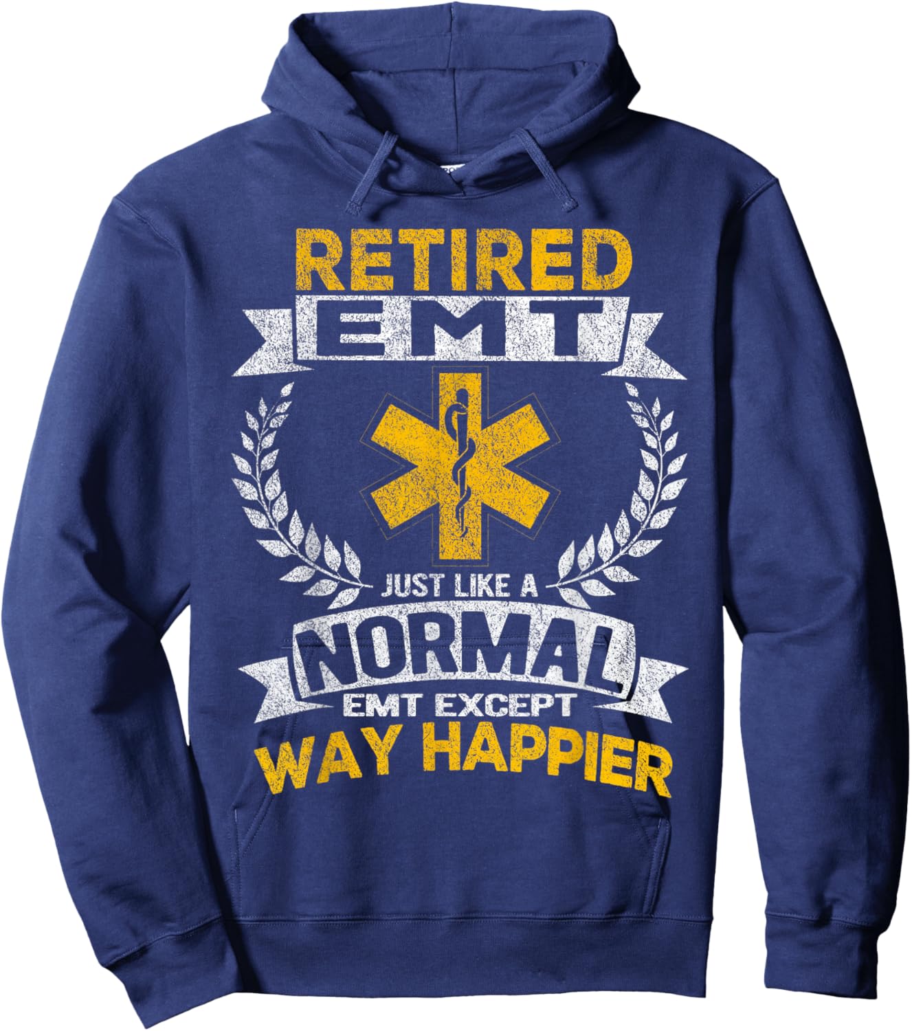 Retired EMT Just Like A Normal EMT Retro Hoodie - Hoodie | Navy