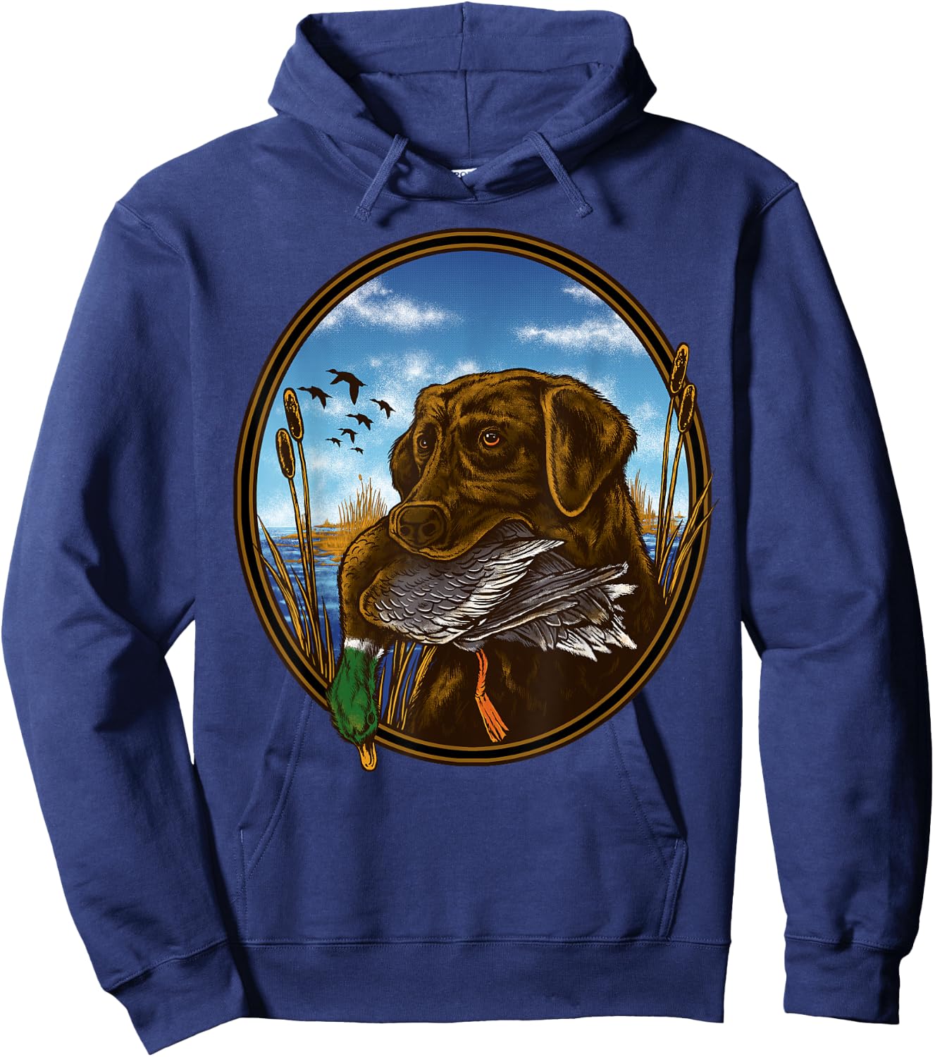 Labrador Retriever with Mallard Duck Hunting Hoodie - Hoodie | Navy
