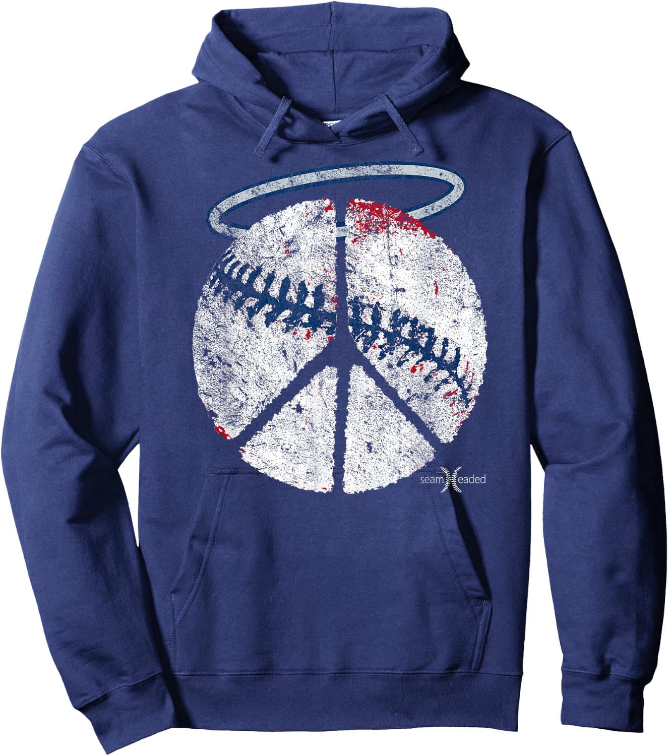 Vintage Angel Peace Baseball Shirt Hoodie - Hoodie | Navy