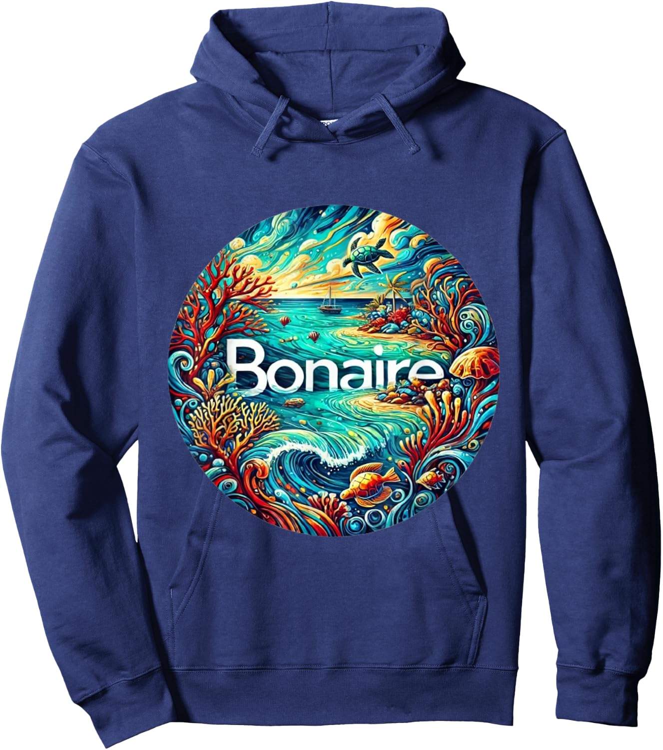 Bonaire ABC Dutch Islands artistic Hoodie - Hoodie | Navy