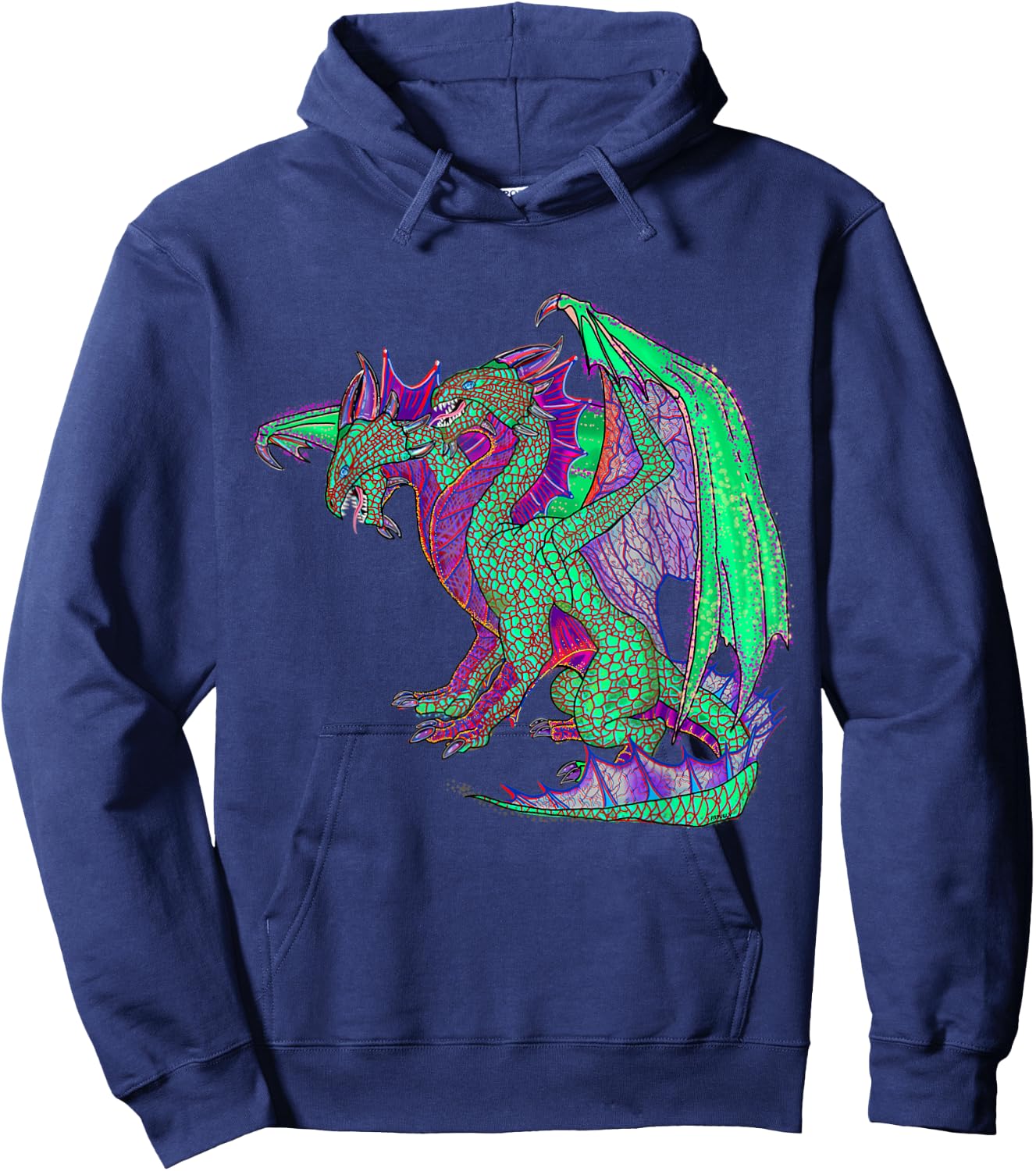 Two Headed Dragon Hoodie - Hoodie | Navy