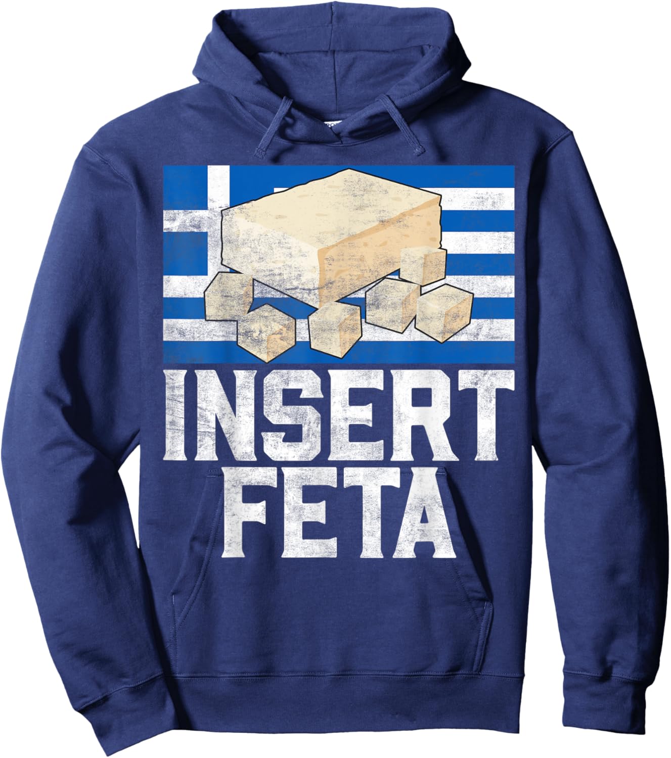 Insert Feta Greek Hoodie - Hoodie | Navy