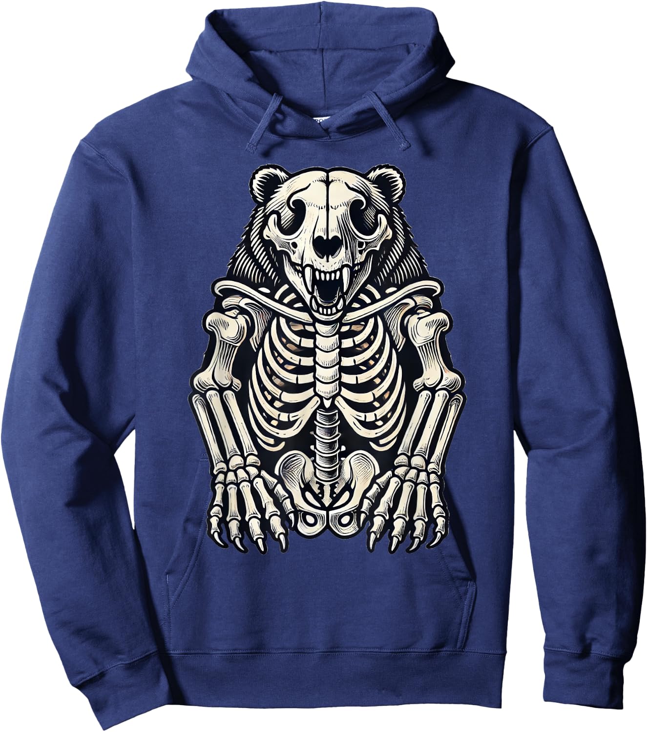 Bear Skeleton Halloween Hoodie - Hoodie | Navy