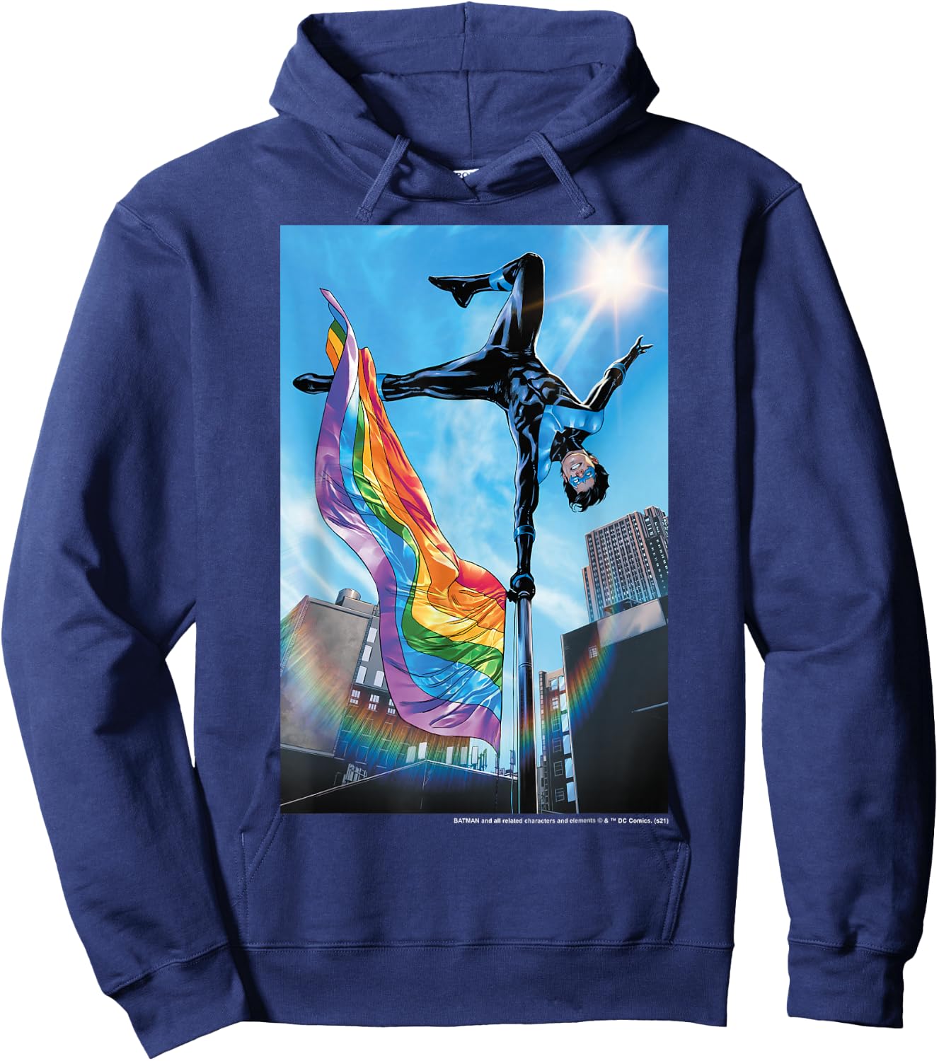 DC Comics Pride Nightwing Flag Flip Hoodie - Hoodie | Navy