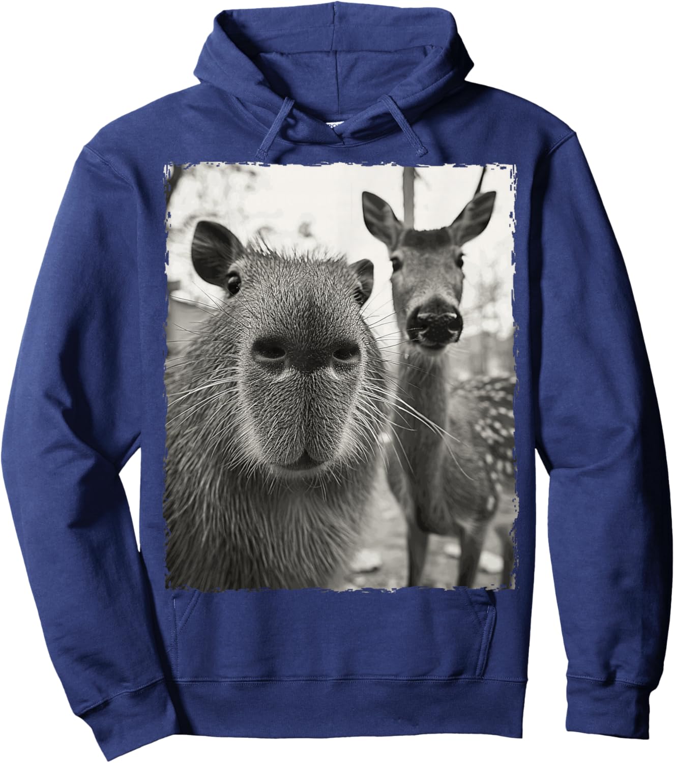 Capybara Selfie With A Deer Hoodie - Hoodie | Navy