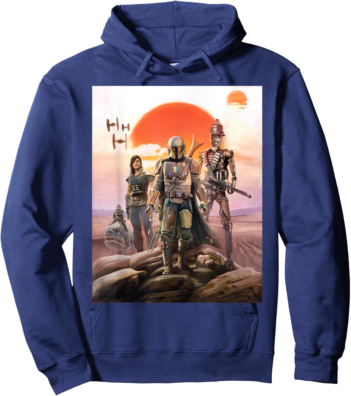 Star Wars The Mandalorian Group Poster Hoodie - Hoodie | Navy
