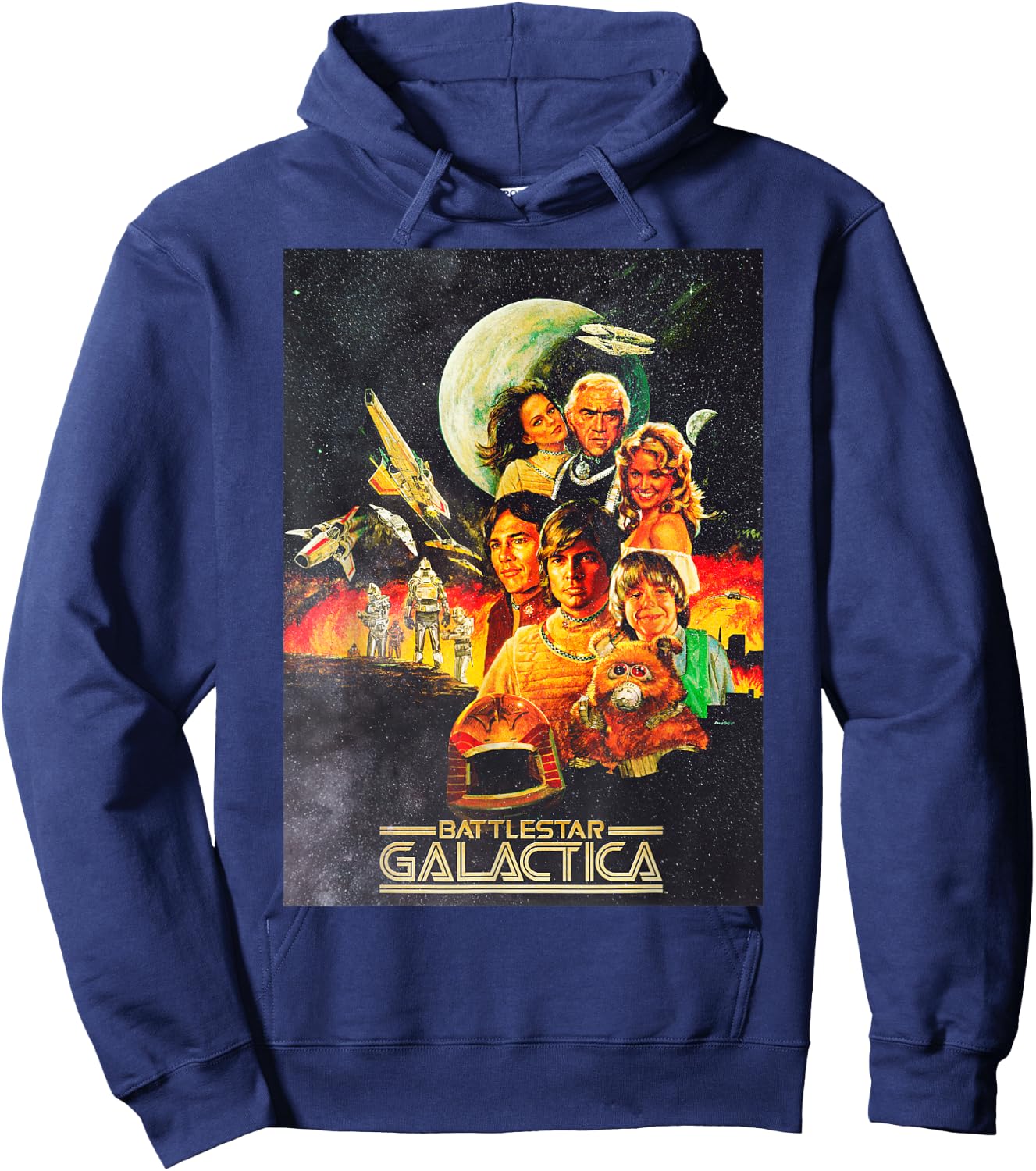Battlestar Galactica Vintage Poster Hoodie - Hoodie | Navy