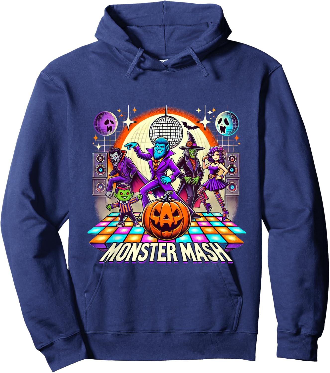Monster Mash Vintage Ghost Halloween Funny Hoodie - Hoodie | Navy