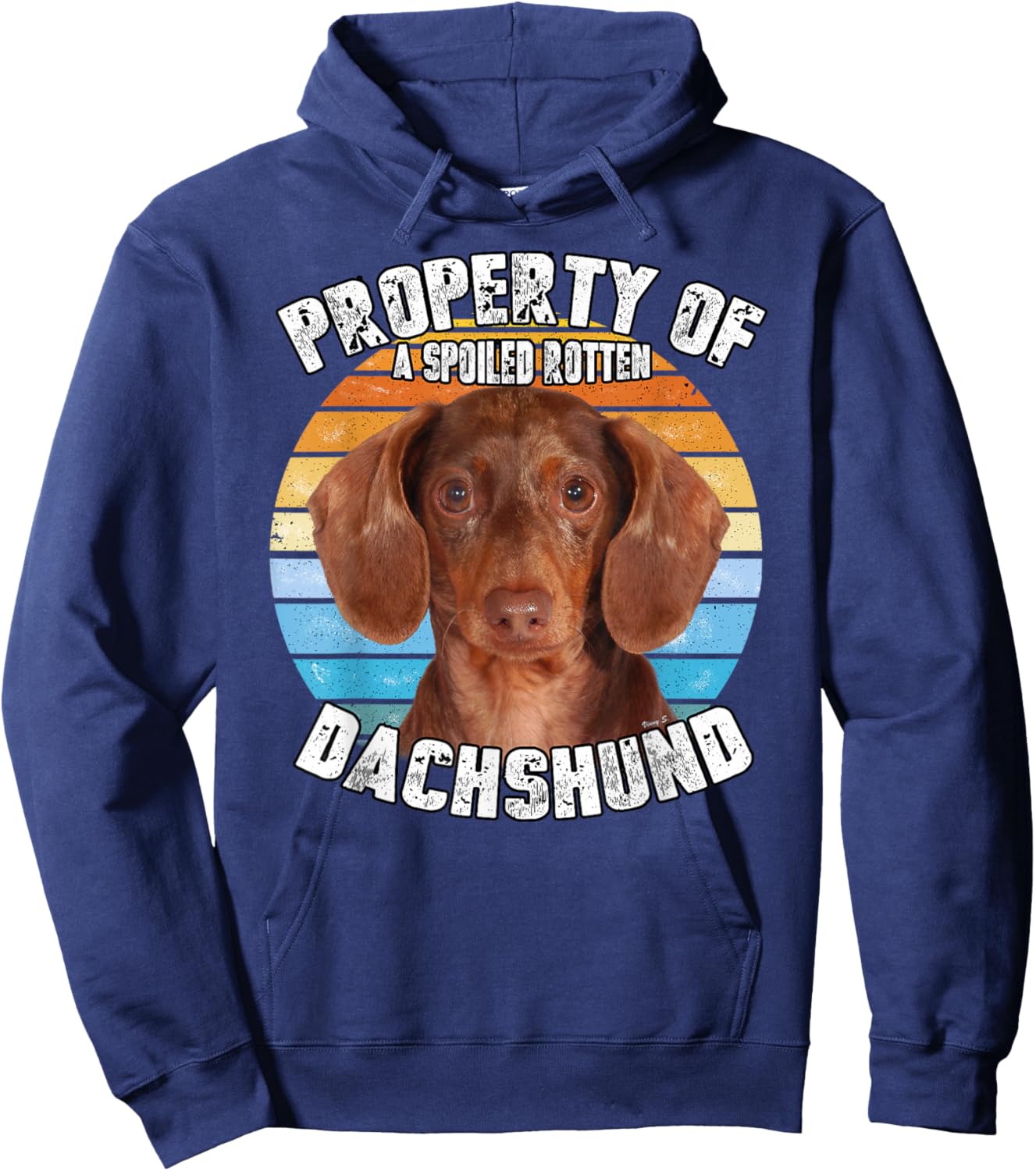 Dachshund Tan Owner Lover Property Of Hoodie - Hoodie | Navy