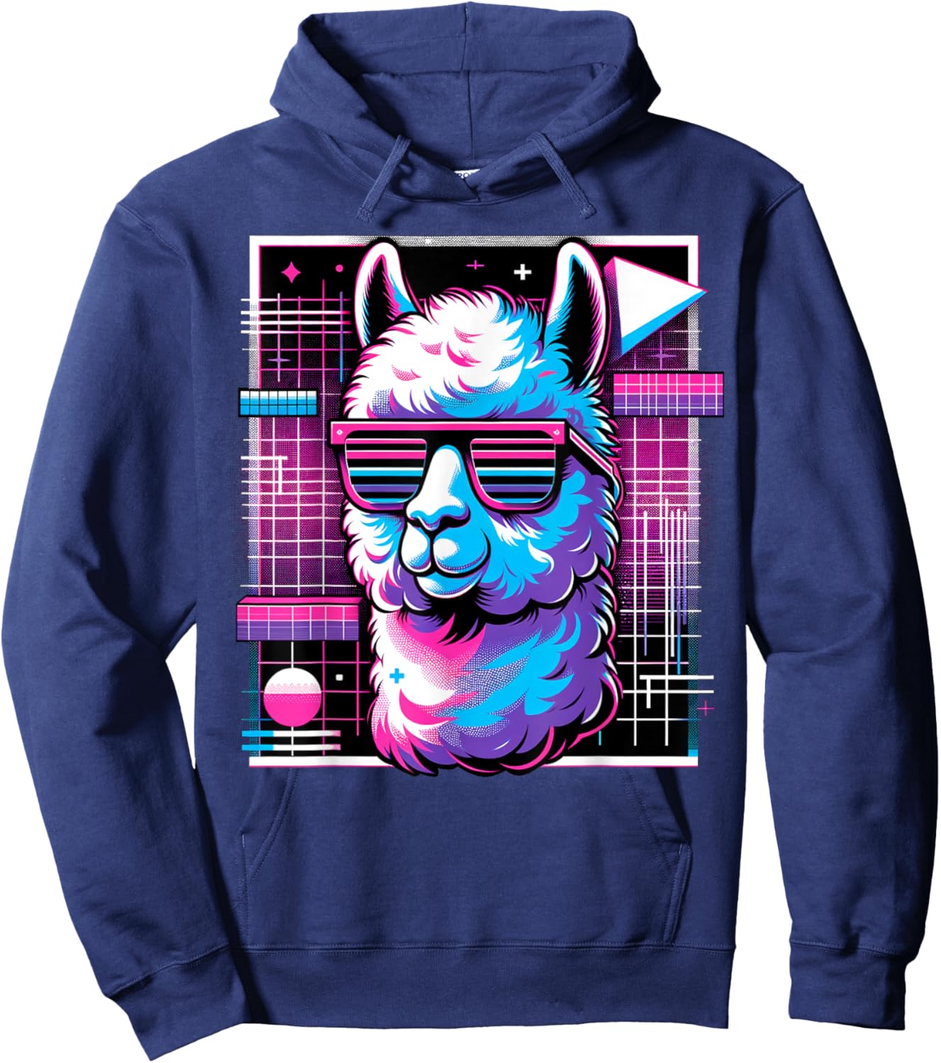 and Kids Vintage Retro Lama Alpaca Lover Hoodie - Hoodie | Navy