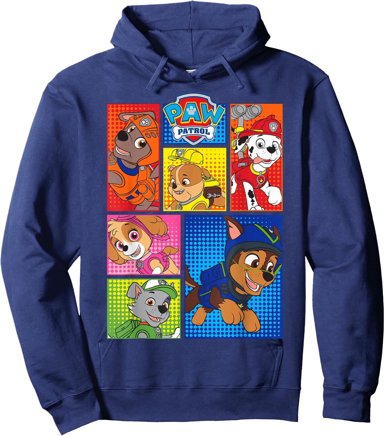Paw Patrol Group Shot of Pups in Shapes Hoodie - Hoodie | Navy