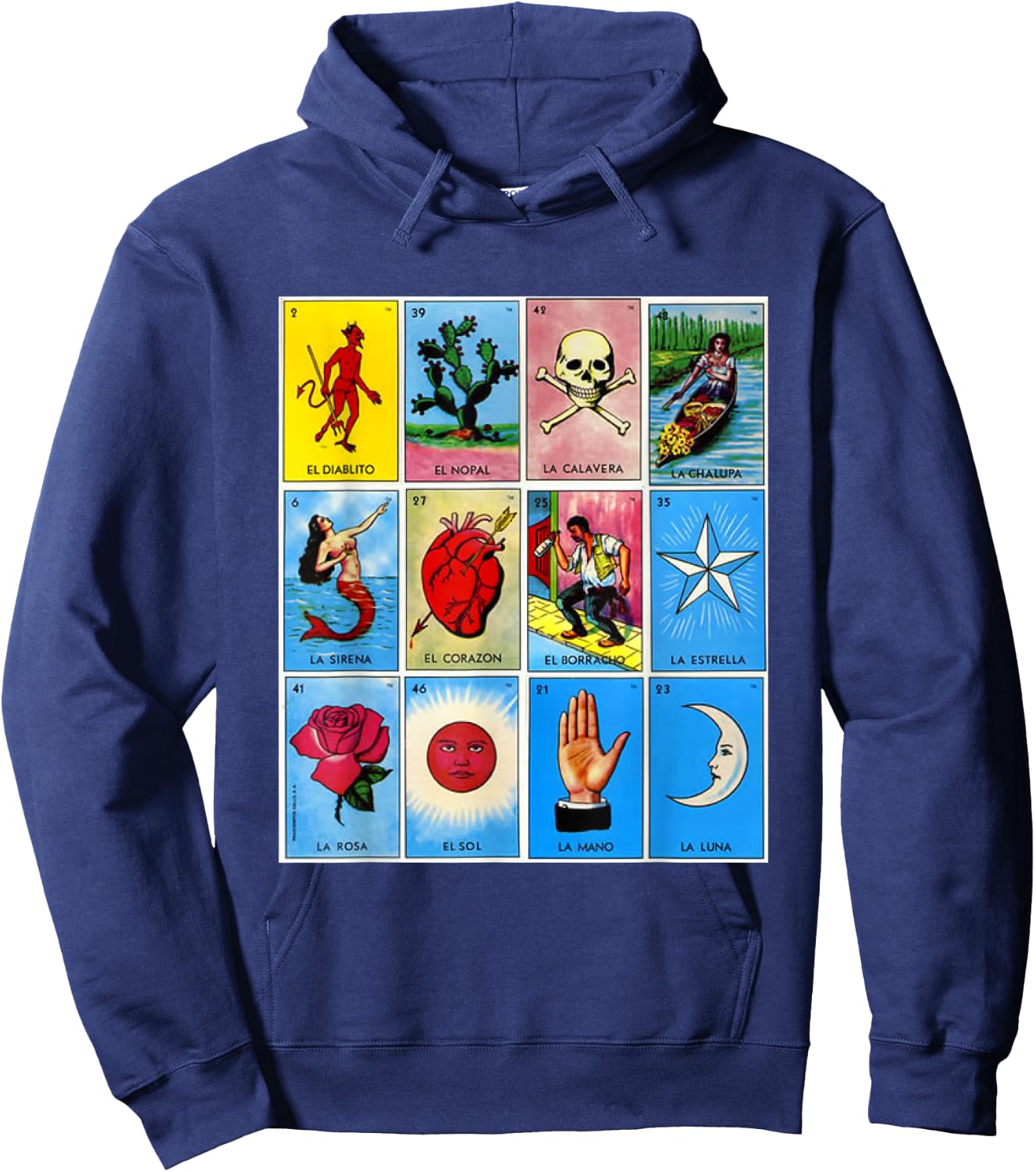 Mexican bingo card Hoodie - Hoodie | Navy