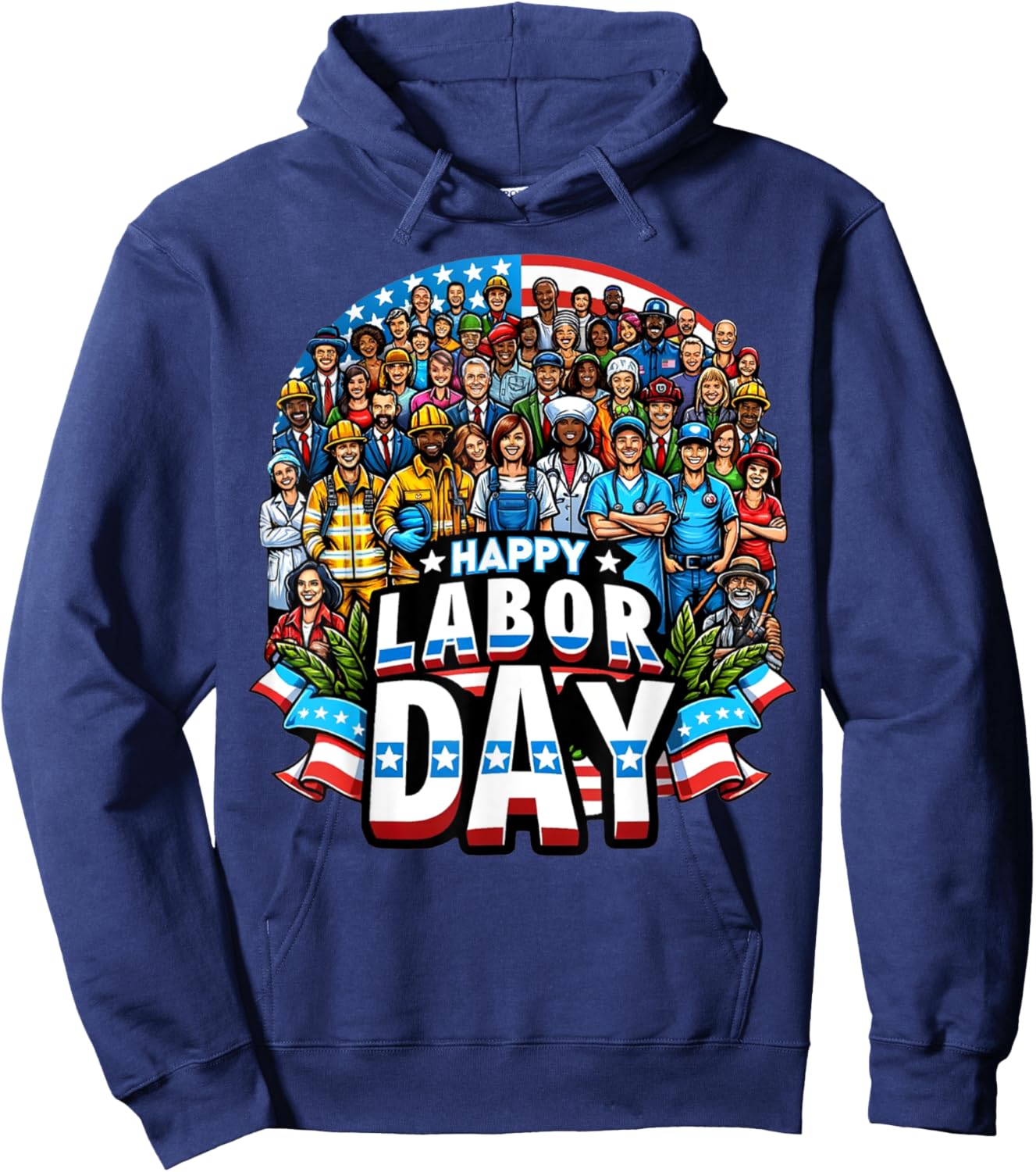 Funny Labor Day Happy American Labor Day Hoodie - Hoodie | Navy