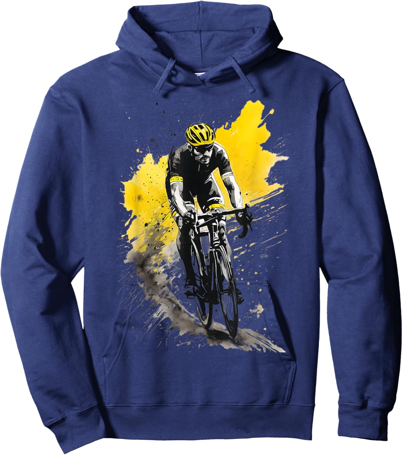 Racing Cyclist On Road Bike Hoodie - Hoodie | Navy