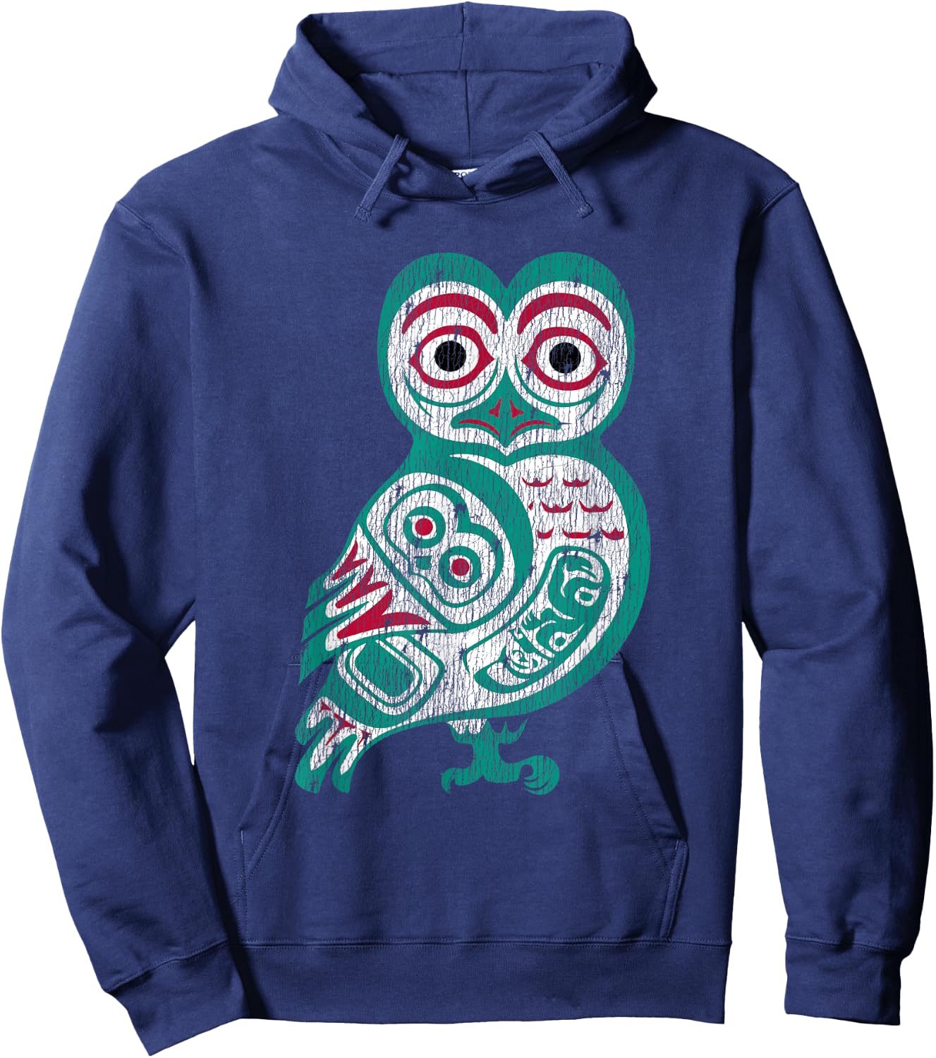 Haida art Native American Gift Owl Totem Hoodie - Hoodie | Navy