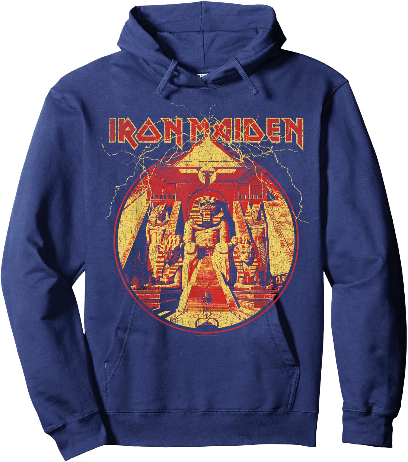 Iron Maiden Lightning Circle Navy Hoodie - Hoodie | Navy