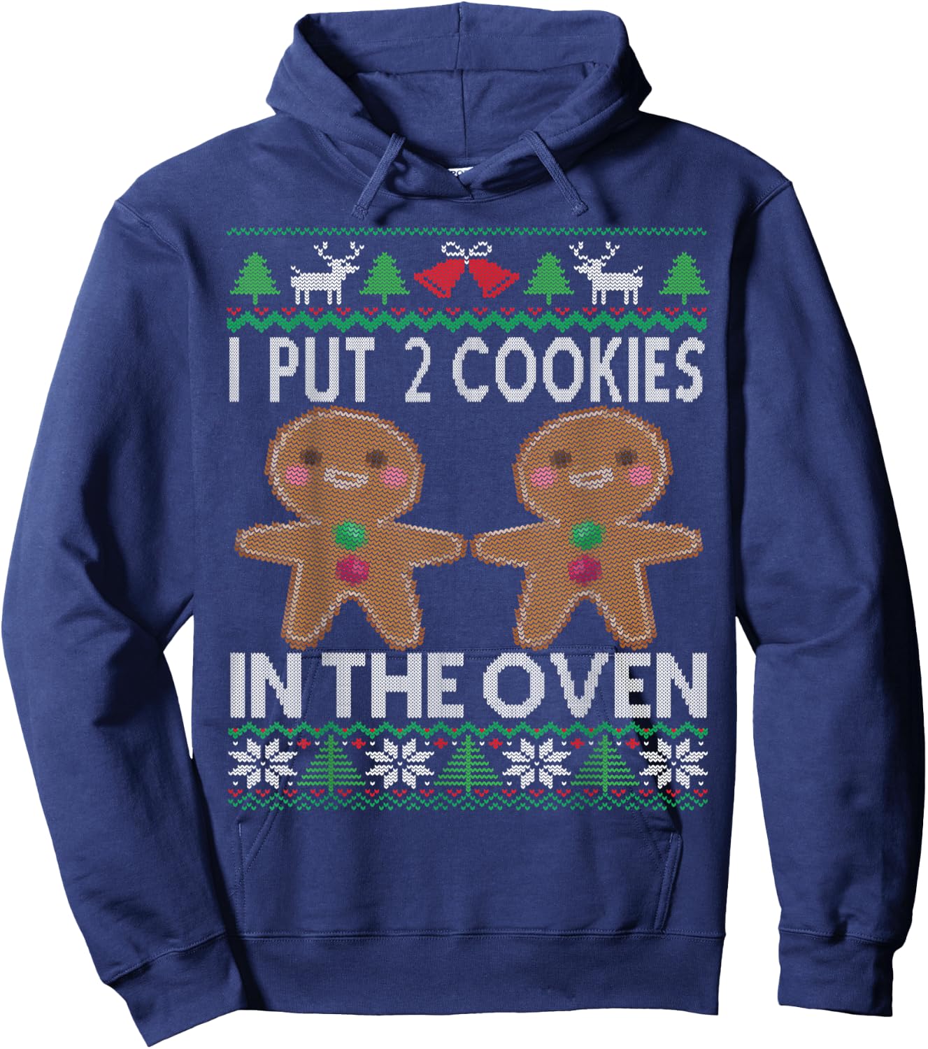 Twin Pregnancy Announcement Christmas Dad Hoodie - Hoodie | Navy