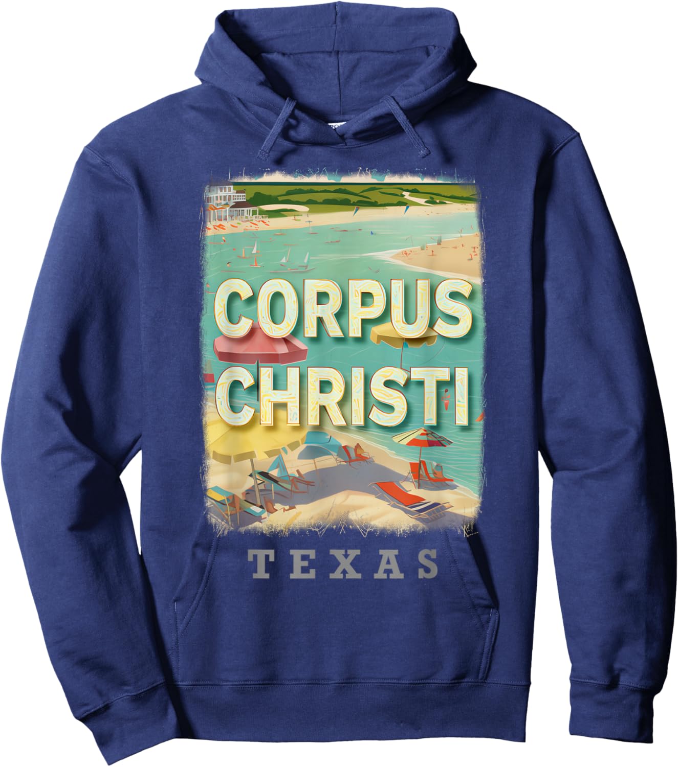 Corpus Christi Texas TX Beachside Bliss SD690 Hoodie - Hoodie | Navy